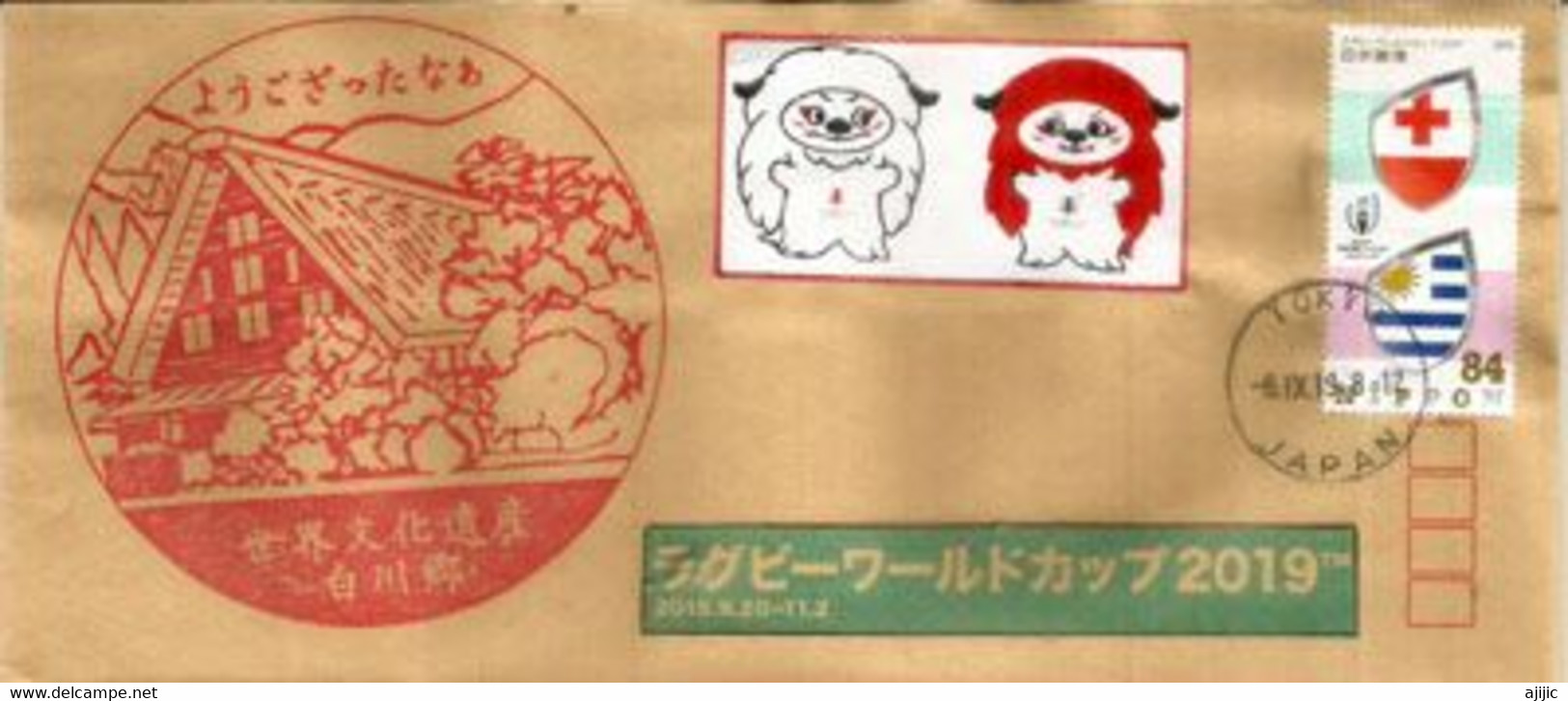 2019 RUGBY WORLD CUP. JAPAN. REN-G.Shishi Sacred Lion, Mascot For Rugby World Cup 2019,Japanese Letter - Lettres & Documents