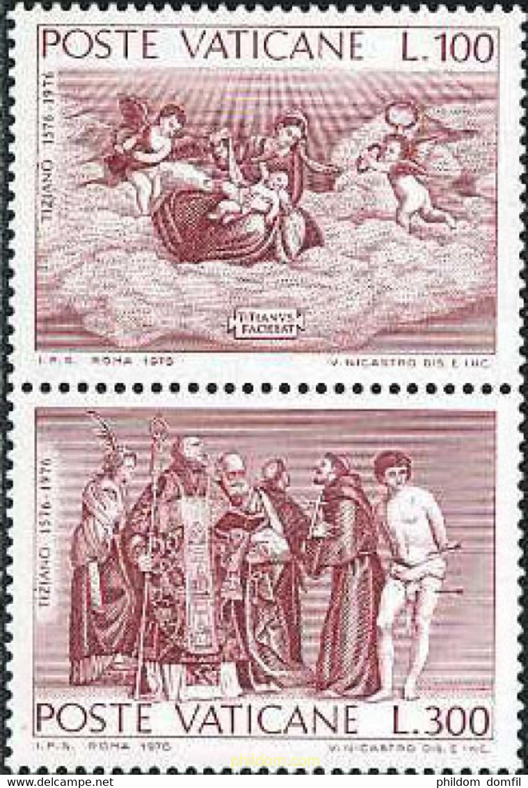 158666 MNH VATICANO 1976 4 CENTENARIO DE LA MUERTE DEL PINTOR TIZIANO VECELLIO DIT TITIEN - Gebruikt