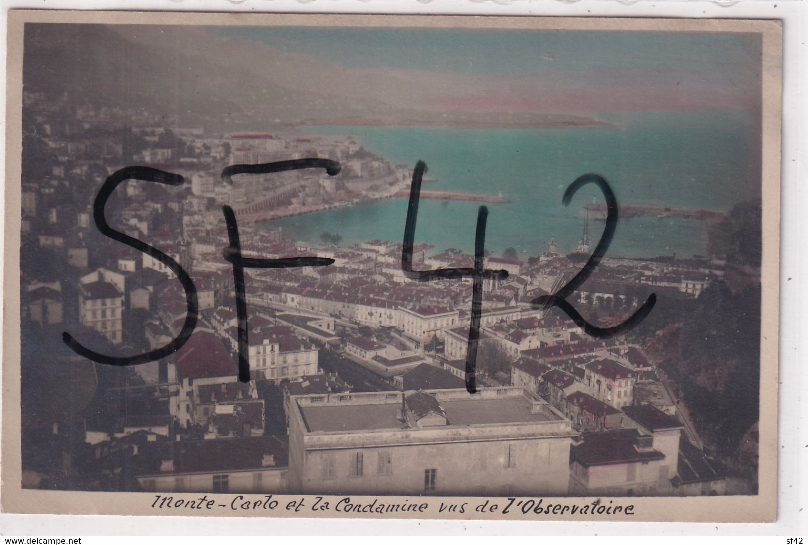 MONACO            CARTE PHOTO       MONTE CARLO ET LA CONDAMINE   VUS DE L OBSERVATOIRE   COULEUR - La Condamine