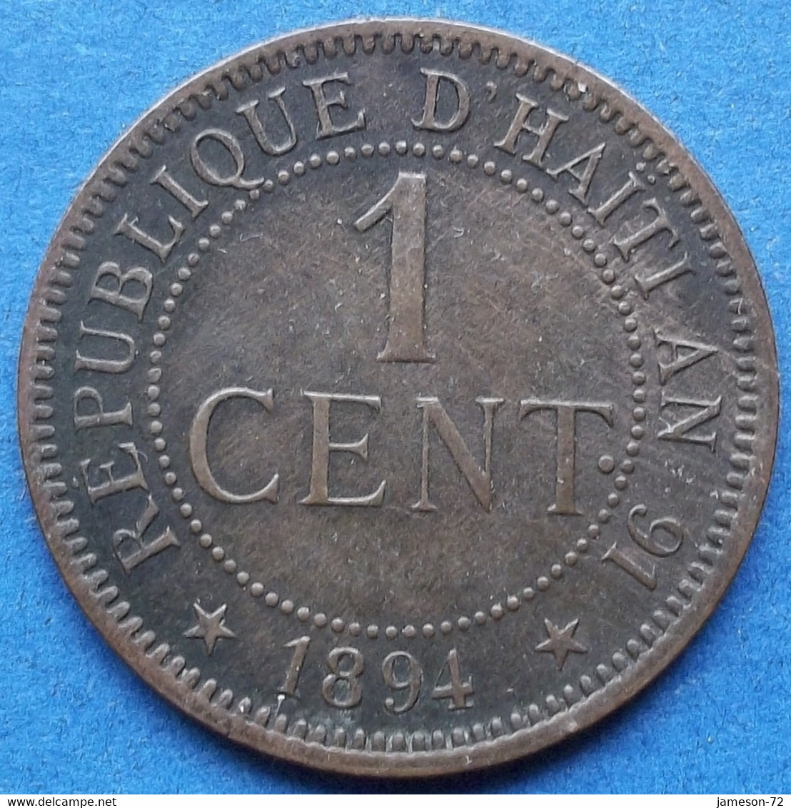 HAITI - 1 Centime 1894 A KM# 48 Republic (1863) - Edelweiss Coins - Haiti