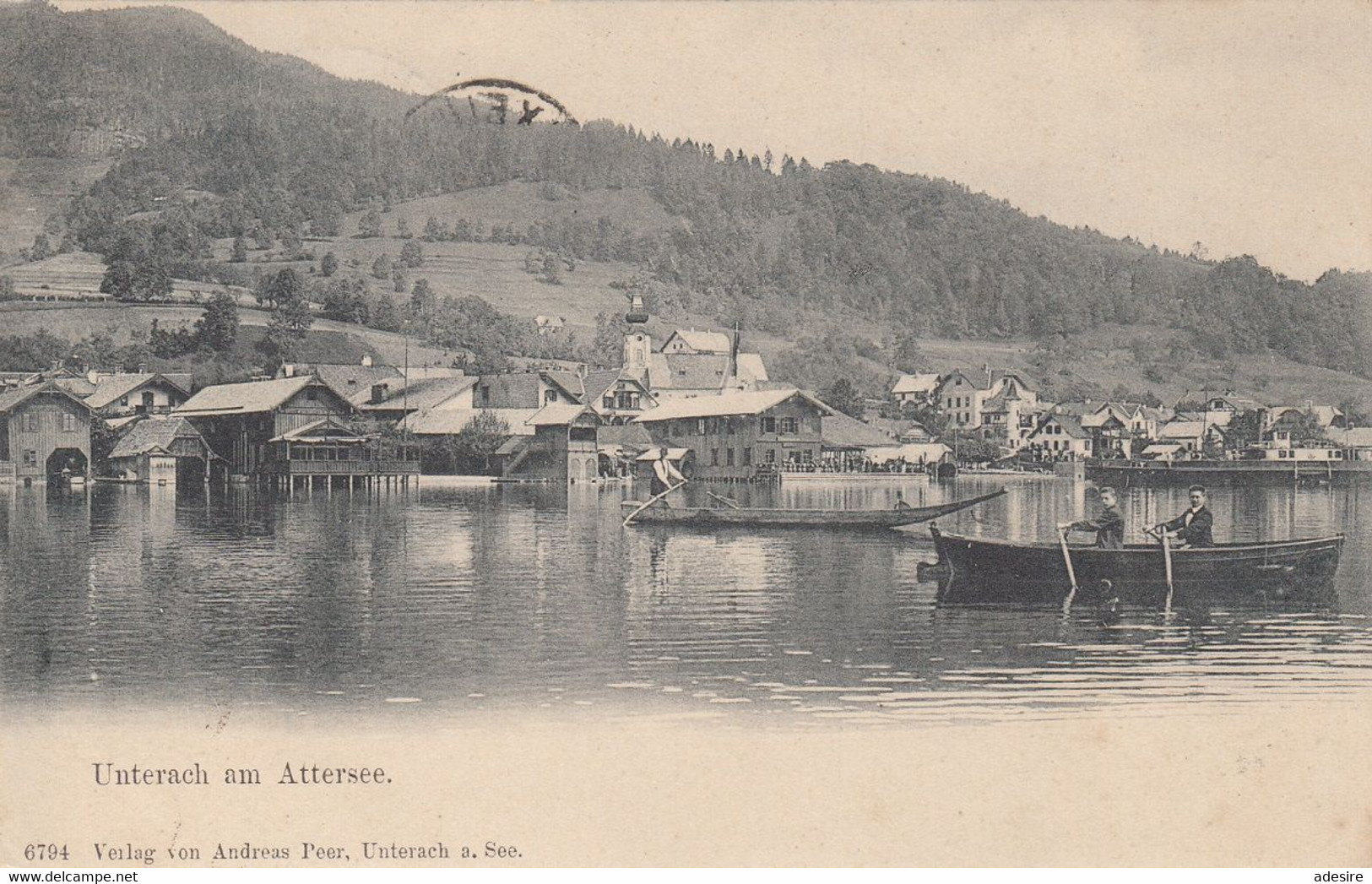 UNTERACH Am Attersee (OÖ) - Verlag V.Andreas Peer In Unterach, Seltene Karte 1902, 10 H Marke, Stempel Unterach + Br ... - Attersee-Orte