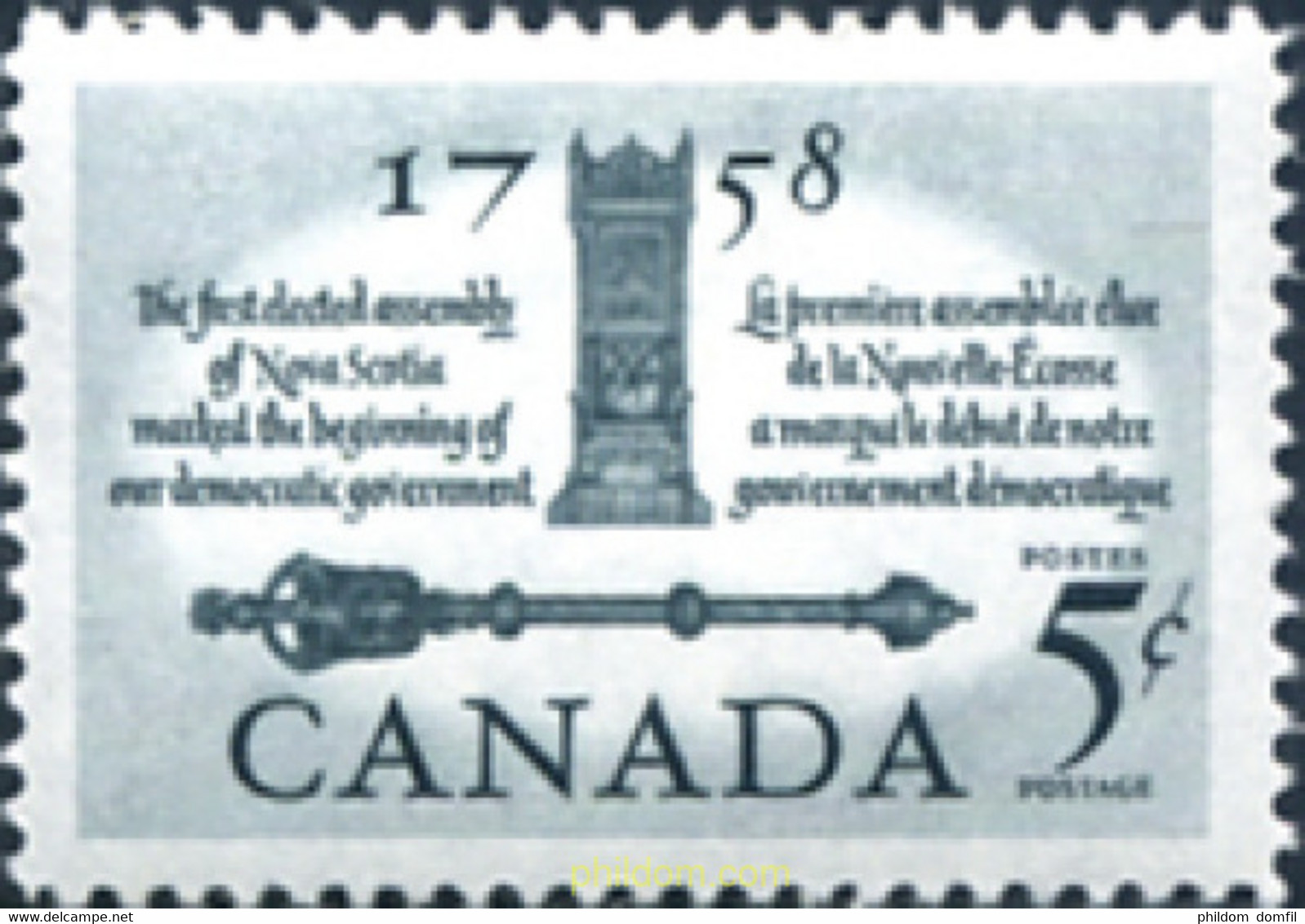 249079 HINGED CANADA 1958 BICENTENARIO DE LA 1ª ASAMBLEA DE LA NUEVA ESCOCIA - 1952-1960