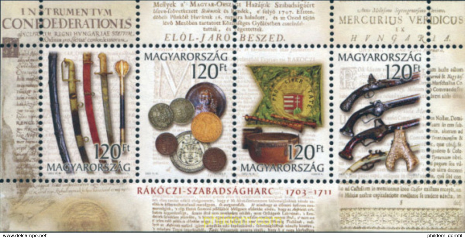 132121 MNH HUNGRIA 2003 300 ANIVERSARIO DE LA GUERRA DE LA INDEPENDENCIA - Oblitérés