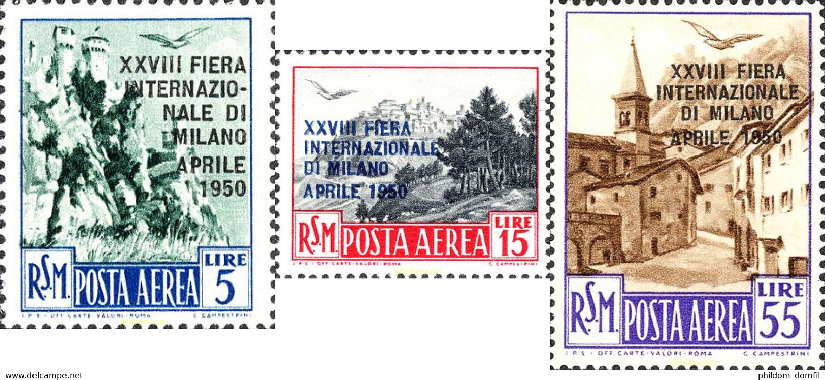 140653 MNH SAN MARINO 1950 28 FERIA DE MILAN - Gebruikt