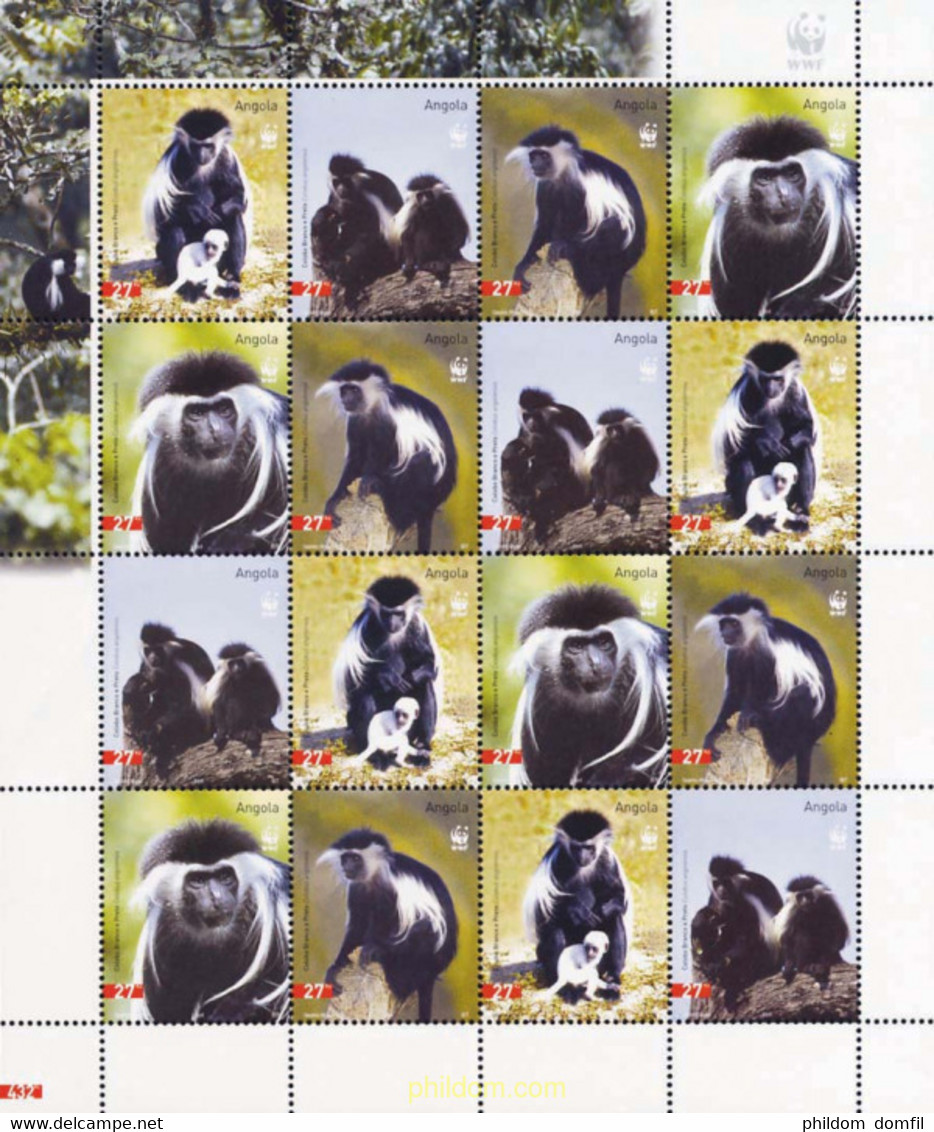 147912 MNH ANGOLA 2004 COLOBO BRANCO - Chimpanzees
