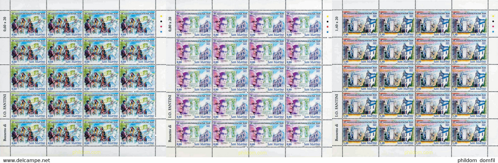 148185 MNH SAN MARINO 2004 450 ANIVERSARIO DE LA CIUDAD DE SAO PAULO - Gebraucht