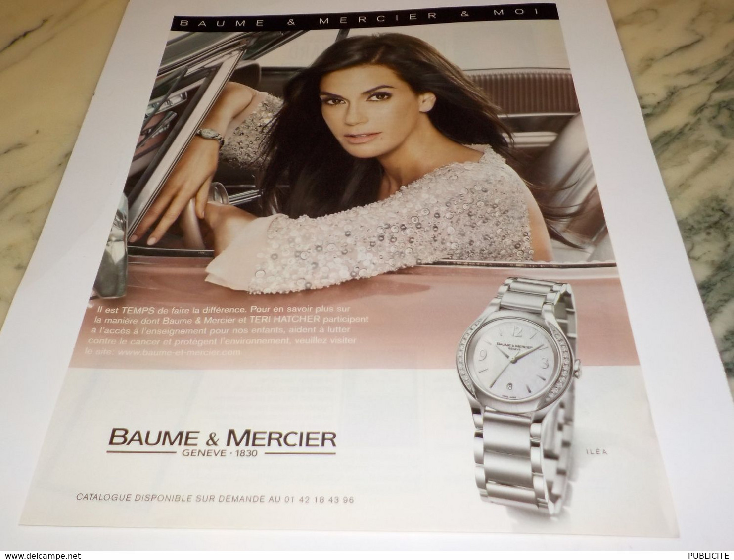 ANCIENNE PUBLICITE TERI HATCHER MONTRE BAUME ET MERCIER  2008 - Sonstige & Ohne Zuordnung