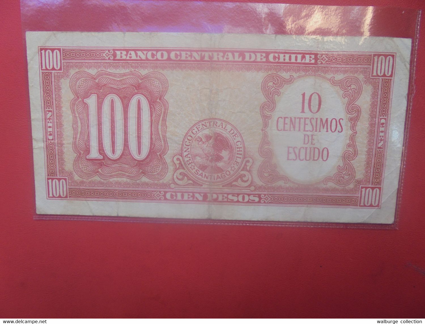 CHILI 10 Centimos/100 Pesos 1960-61 Circuler (L.14) - Chile