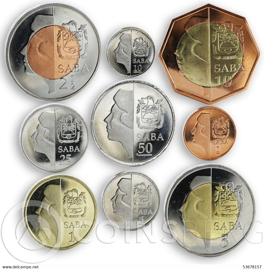 Saba (Netherlands Antilles) - Set 9 Coins 2012 (Fantasy Coins) (#1418) - Andere - Oceanië