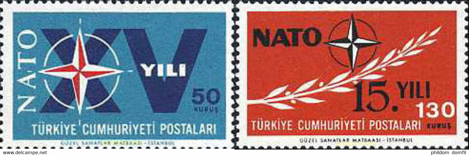 172314 MNH TURQUIA 1964 15 ANIVERSARIO DE LA ORGANIZACION DEL TRATADO ATLANTICO-NORTE - Collections, Lots & Séries