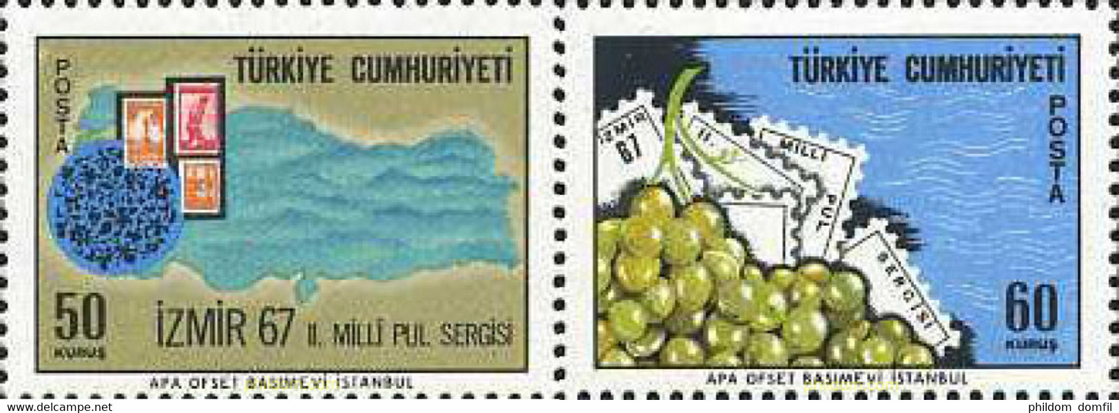 172529 MNH TURQUIA 1967 2 EXPOSICION NACIONAL FILATELICA DE IZMIR - Collections, Lots & Séries