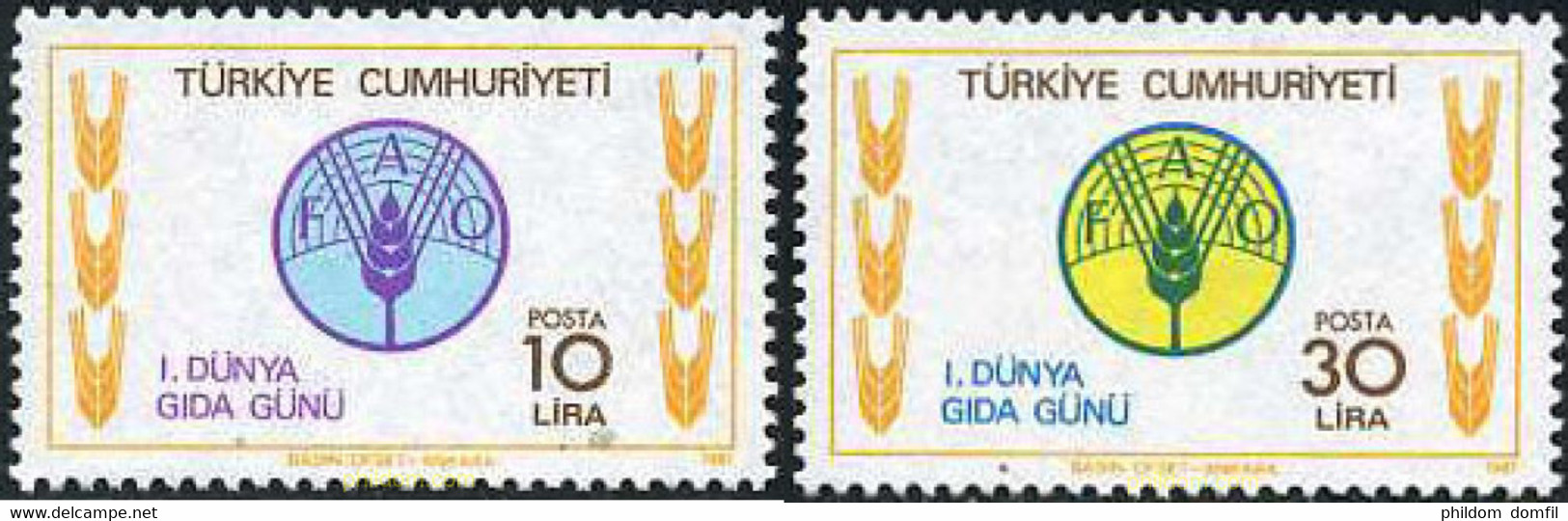 173086 MNH TURQUIA 1981 DIA MUNDIAL DE LA ALIMENTACION - Collections, Lots & Series