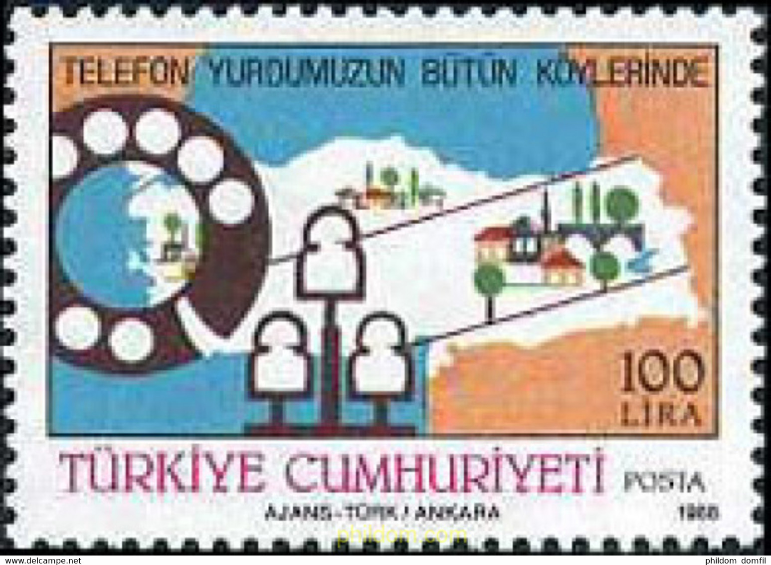 173535 MNH TURQUIA 1988 EXTENSION DEL TELEFONO - Collections, Lots & Series