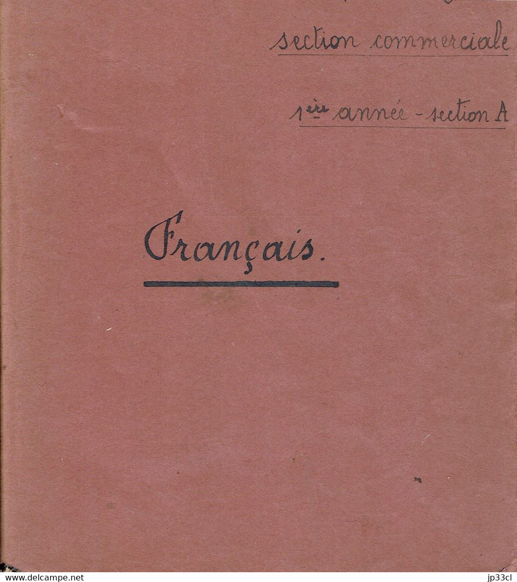 Cahier De Français Ayant Appartenu à Une élève De L'École Industrielle De La Louvière (année 1943/43, 112 Pages) - Unclassified