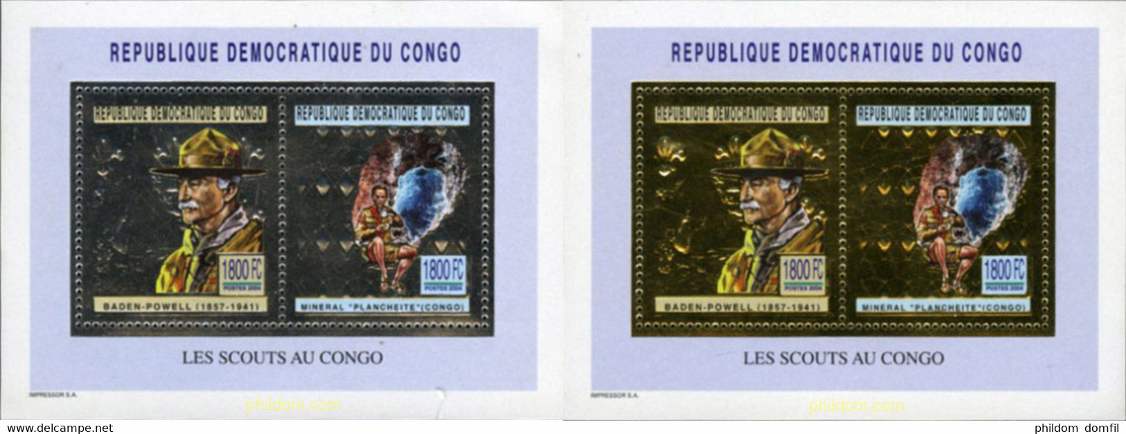 214033 MNH CONGO. República Democrática 2004 BADEN POWELL Y MINERALES - Usati