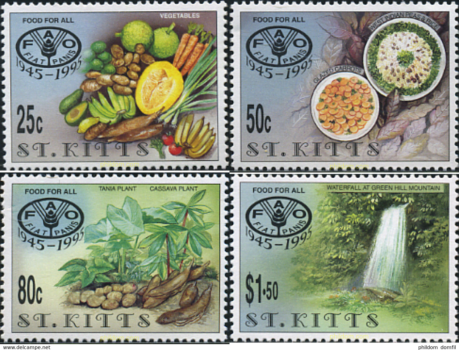 188156 MNH SAN KITTS 1995 50 ANIVERSARIO DE LA F.A.O - Against Starve