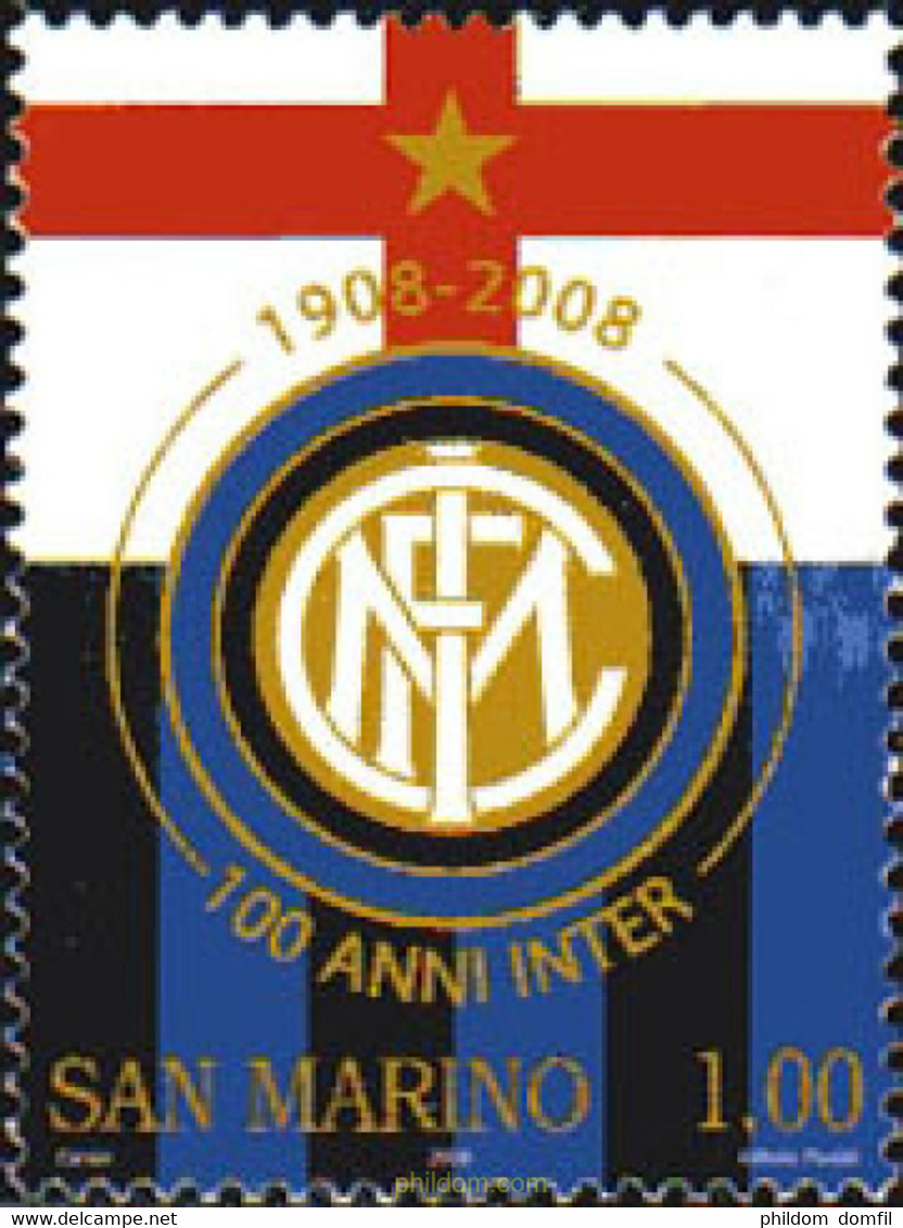 220120 MNH SAN MARINO 2008 CENTENARIO DEL FUTBOL CLUB DE MILAN - Gebraucht