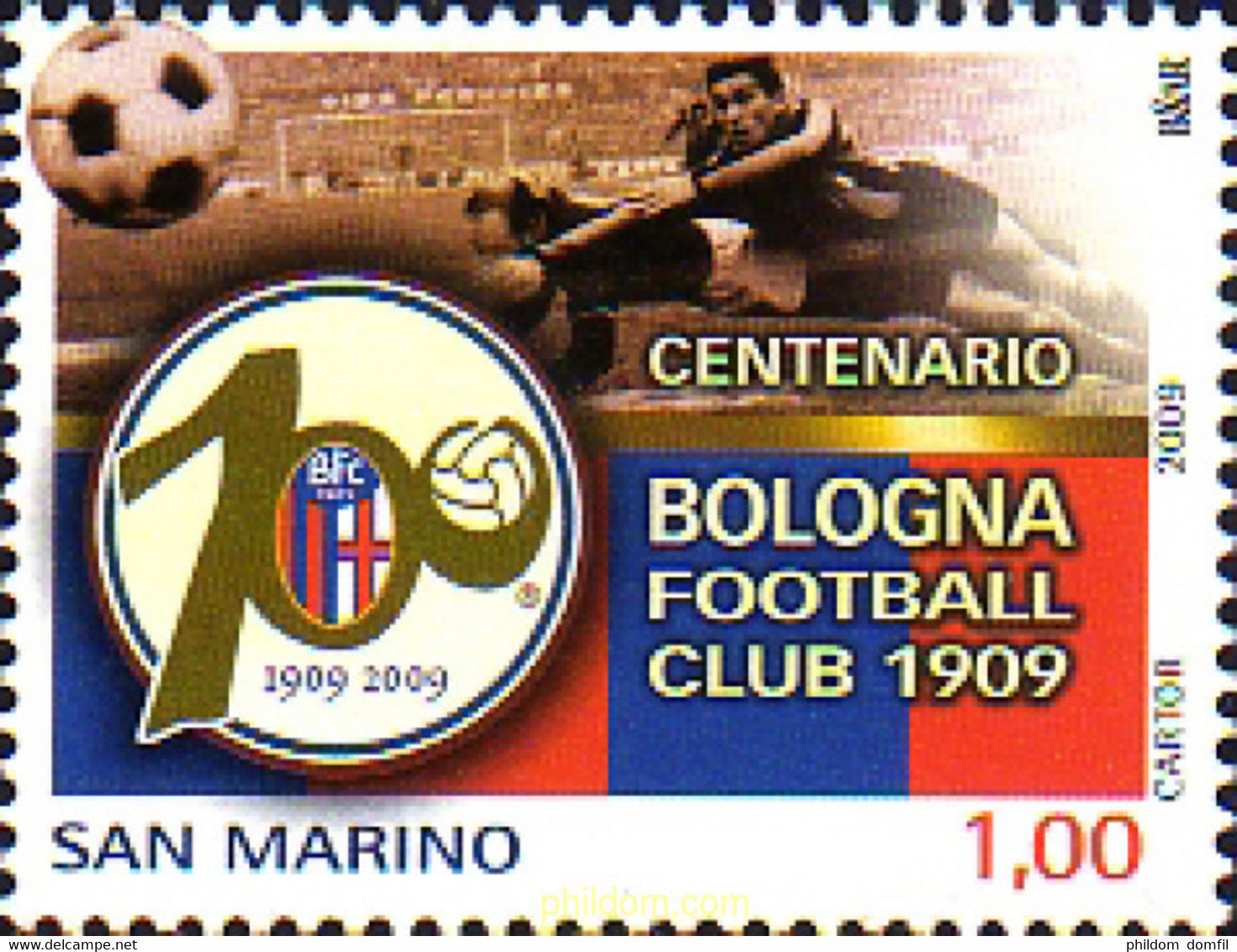 234540 MNH SAN MARINO 2009 CENTENARIO DEL CLUB DE FUTBOL DE BOLONIA - Gebraucht