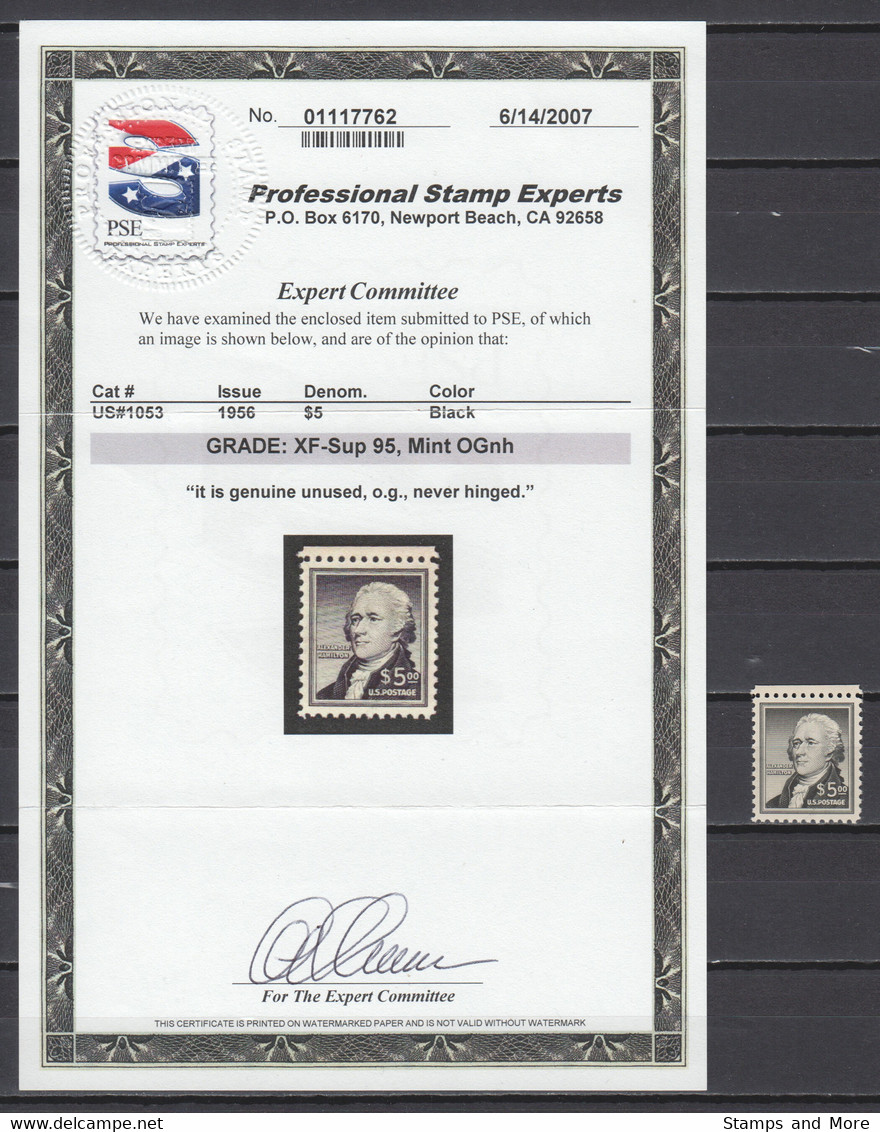 USA 1956 Mi 675A MNH With PSE Certificate - 095: Extremely Fine - Superb