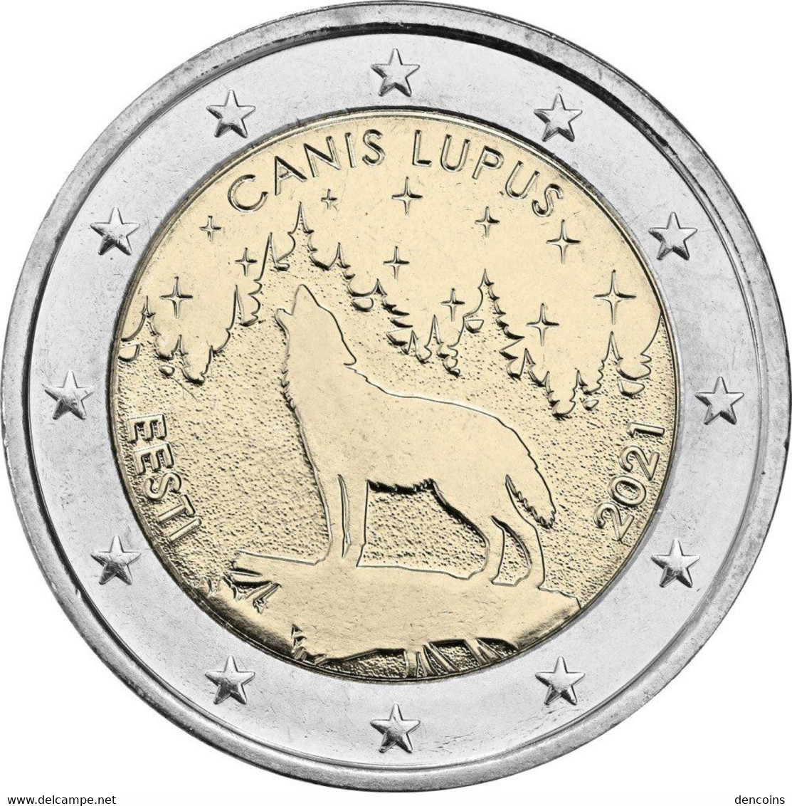 2 Euro ESTONIA 2021 LOBO WOLF - EESTI - NUEVA - SIN CIRCULAR - NEW 2€ - Estonia