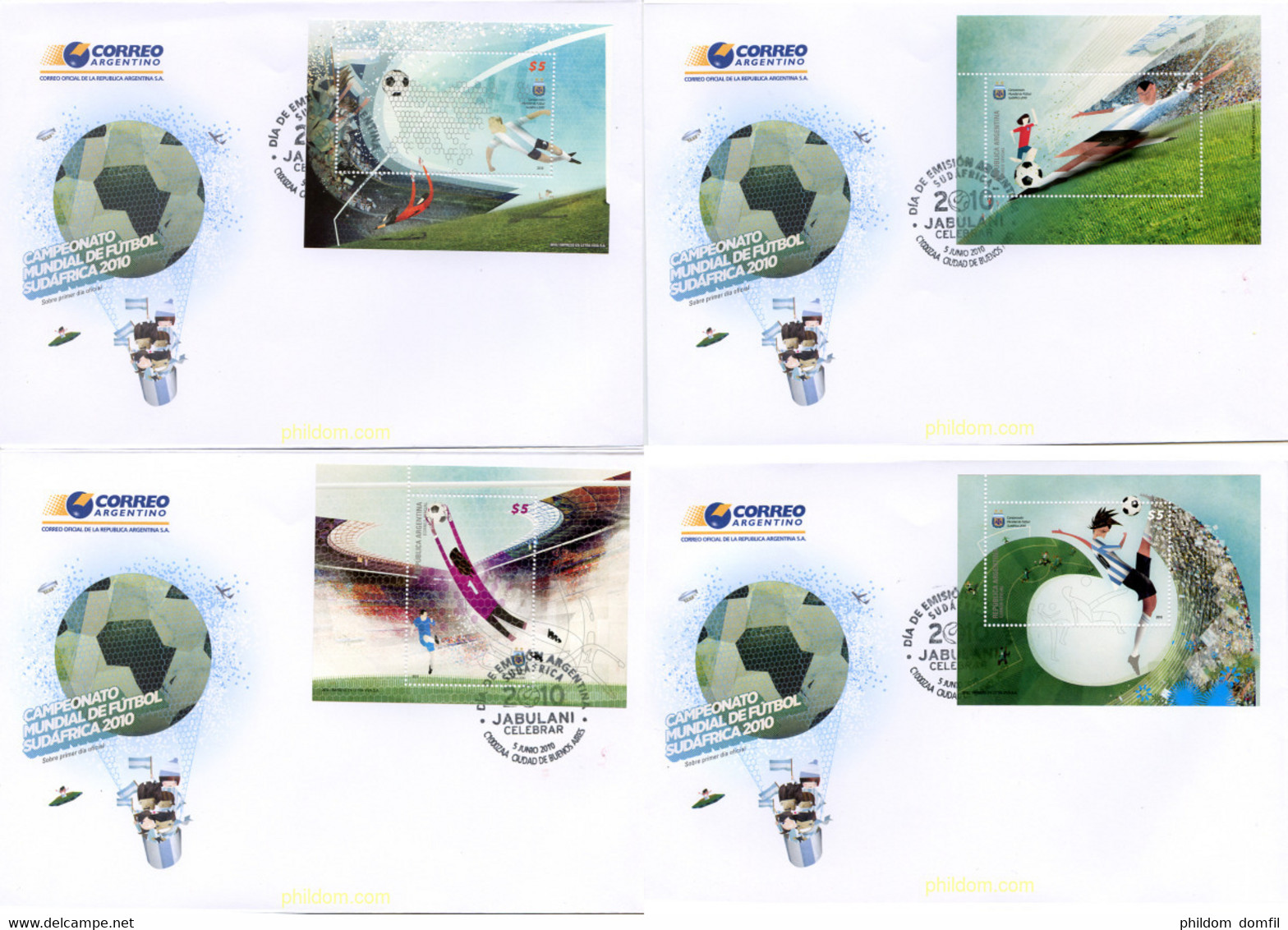 256697 MNH ARGENTINA 2010 COPA DEL MUNDO DE FUTBOL. SUDAFRICA-2010 - Used Stamps