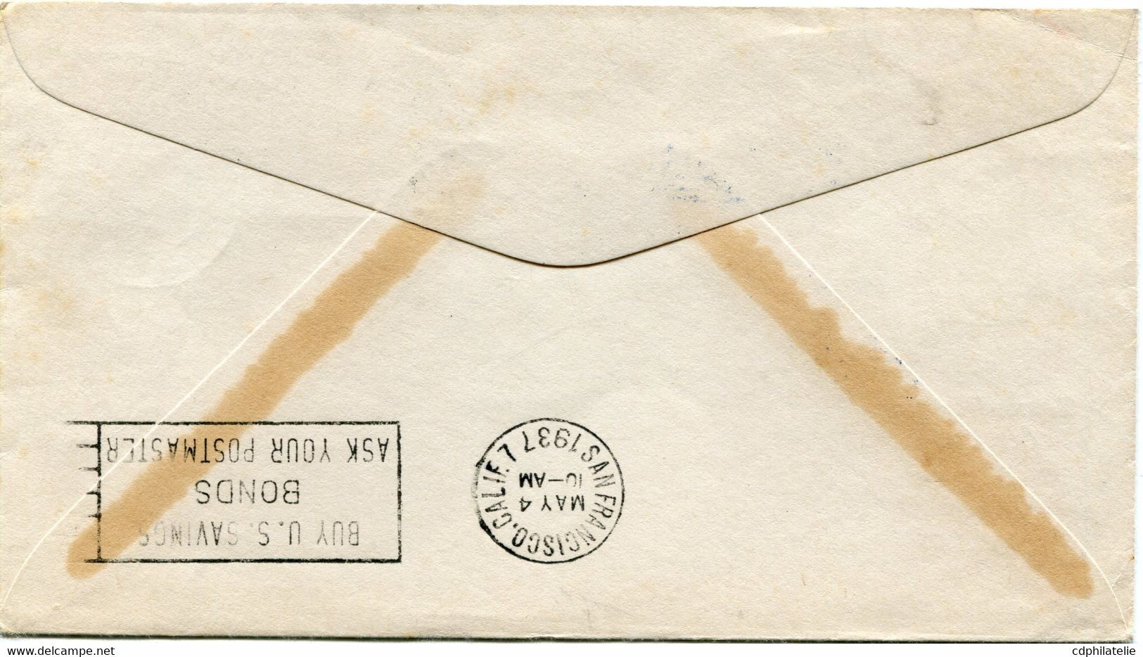 HONG KONG LETTRE PAR AVION  AVEC CACHET ILLUSTRE "HONG KONG TO SAN FRANCISCO RECEIVED-FIRST FLIGHT-F.A.M.14" DEPART ... - Lettres & Documents