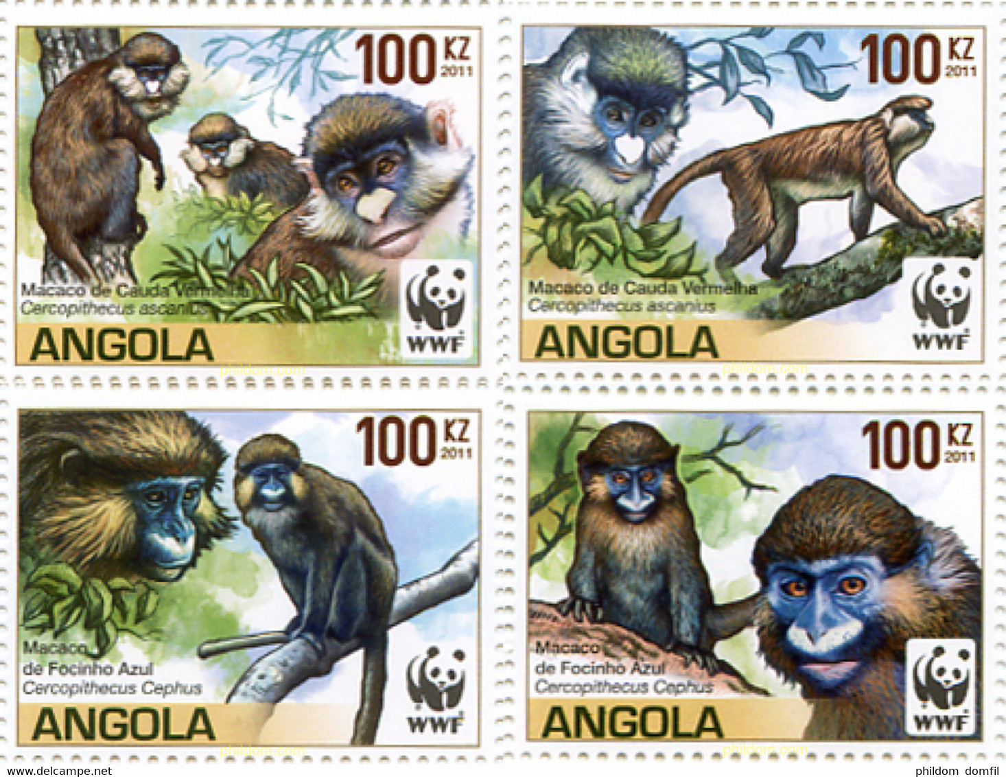 265655 MNH ANGOLA 2011 FAUNA - MACACOS - Chimpanzés