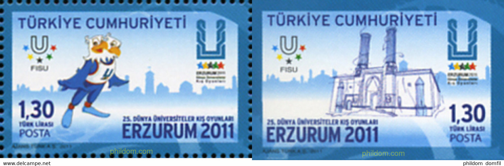 310770 MNH TURQUIA 2011 25 UNIVERSIADA DE INVIERNO EN ERZURUM 2011 - Lots & Serien