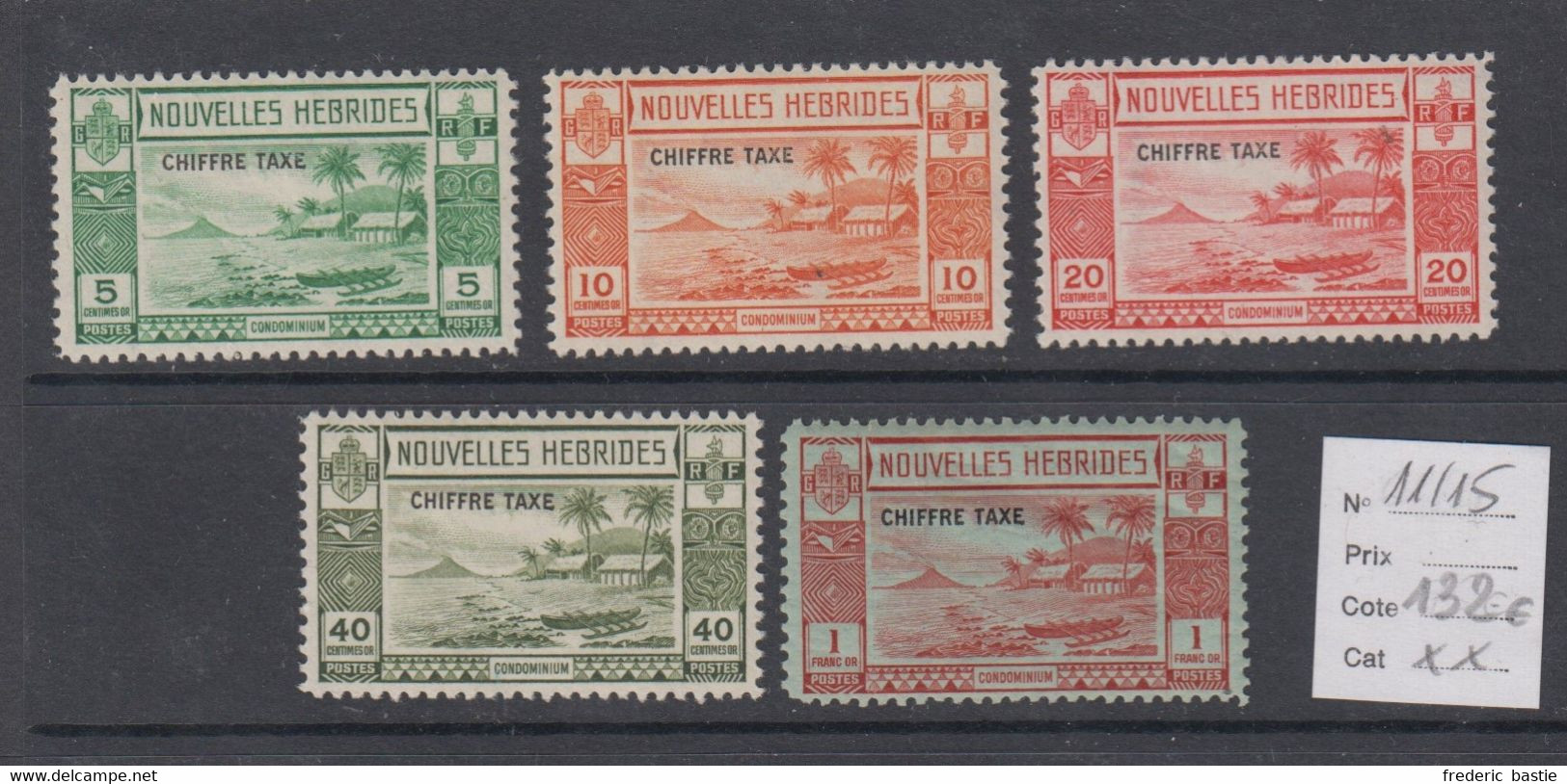 NOUVELLES  HEBRIDES  -   Taxe  N° 11 à 15 * *  - Cote : 132 € - Timbres-taxe