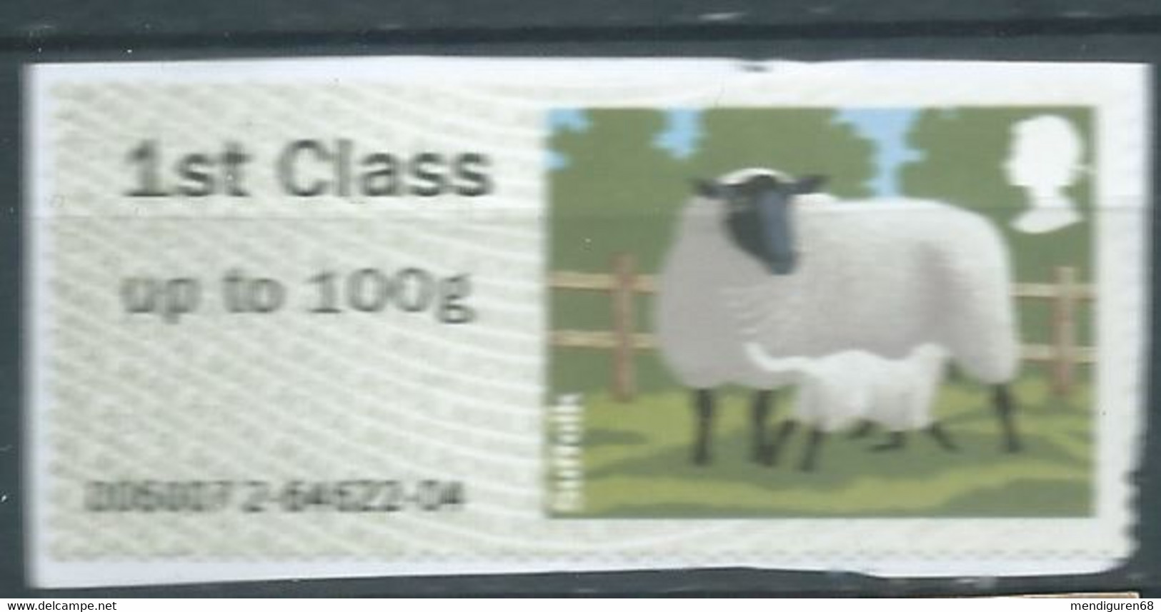 GROSBRITANNIEN GRANDE BRETAGNE GB POST&GO 2012 SHEEPS:SUFFOLK 1ST Up To 100g USED ON PAPER SG FS32 MI ATM 32 YT TD30 - Post & Go (automatenmarken)