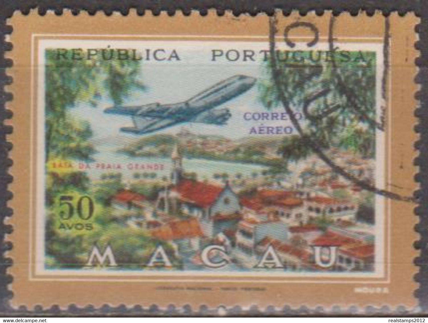 MACAU - 1960,  CORREIO AÉREO - Vistas De Macau,  50 A.  D.14 1/2  (o)  MUNDIFIL Nº 16 - Airmail