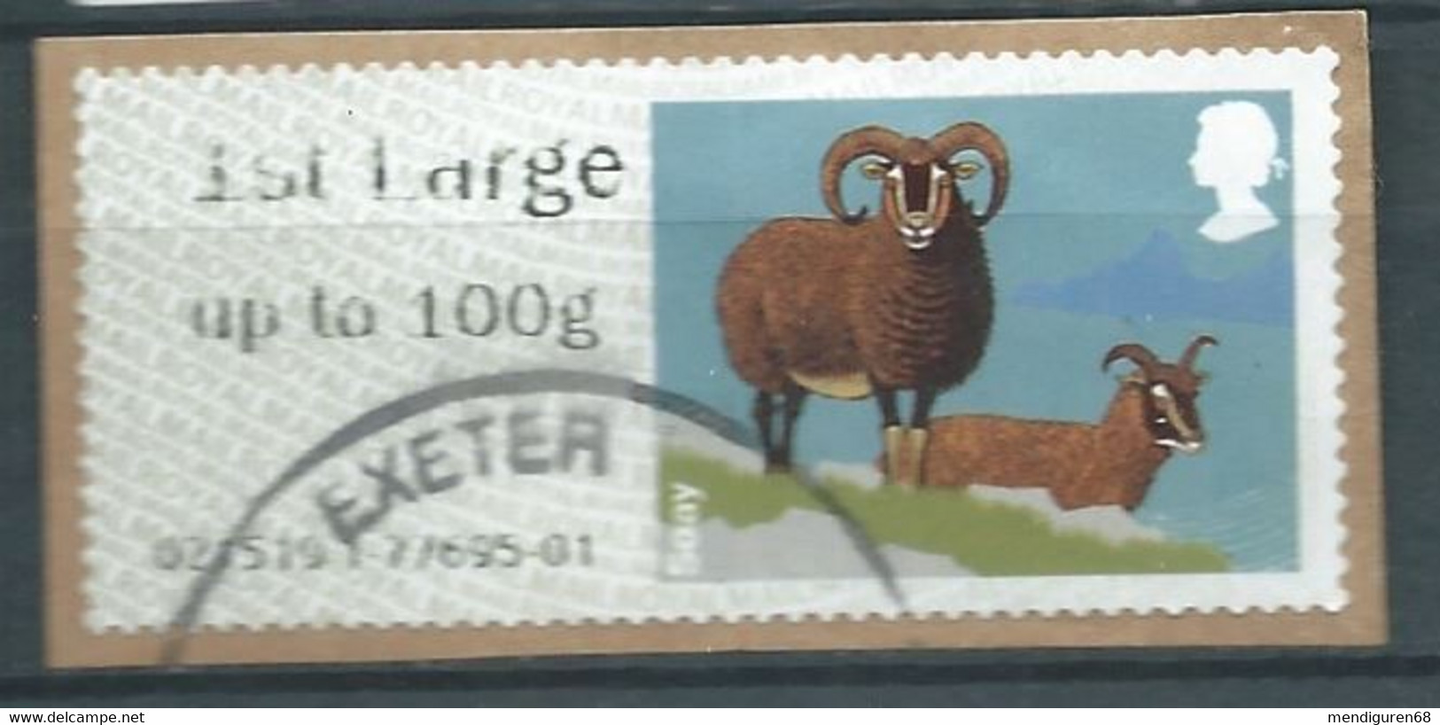 GROSBRITANNIEN GRANDE BRETAGNE GB 2012  POST&GO SHEEPS:SOAY 1st CLASS Up To 100g USED ON PAPER SG FS 27 MI ATM  YV TD 31 - Post & Go Stamps