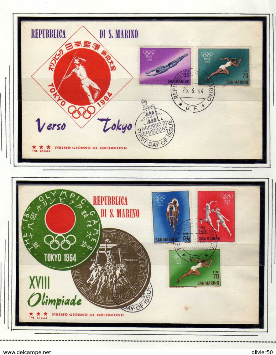 Saint-Marin (1964)  -  FDC Jeux Olympiques De Tokyo - Storia Postale