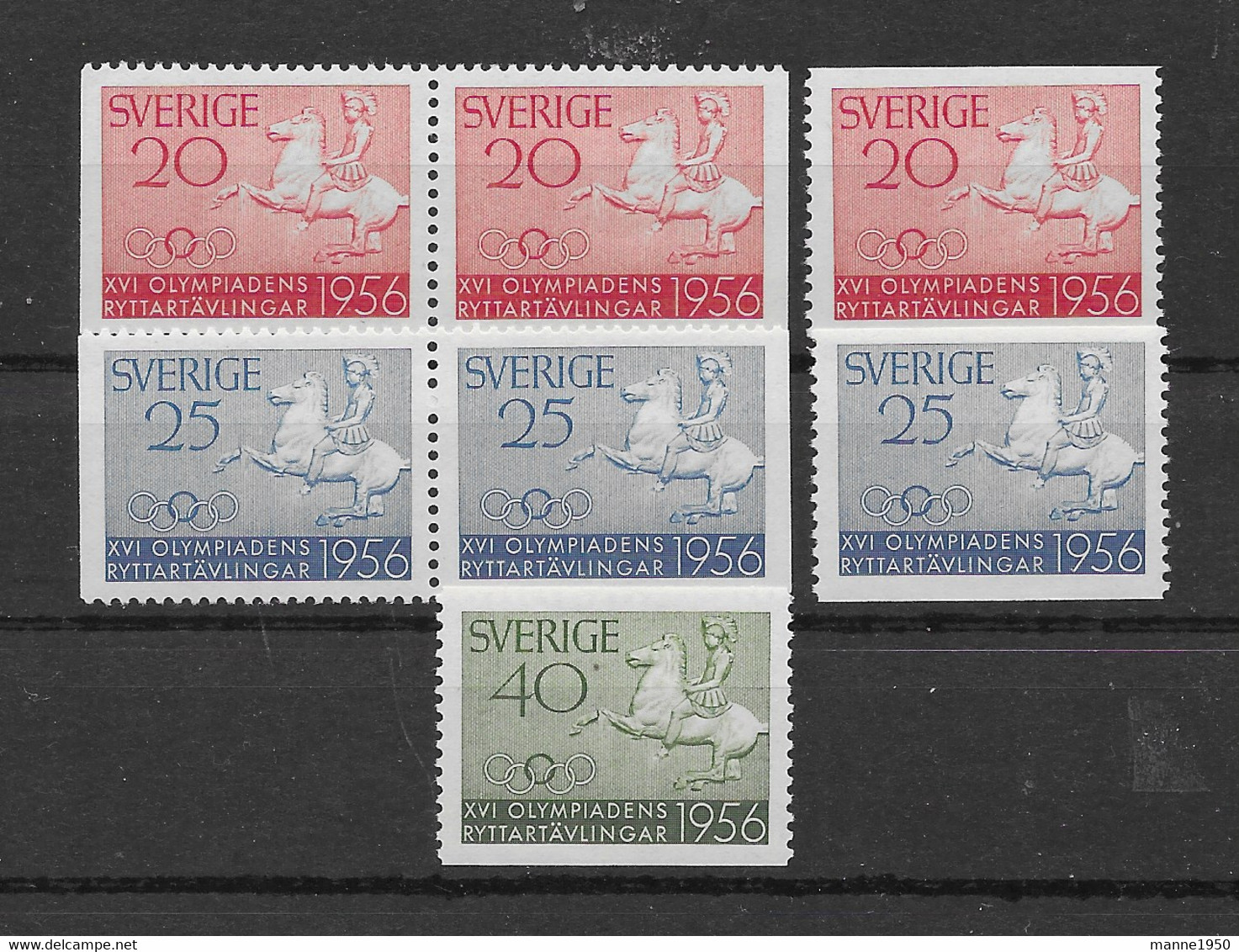 Schweden 1956 Olympia Mi.Nr. 413/15 Kpl. Satz ** Postfrisch - Ungebraucht