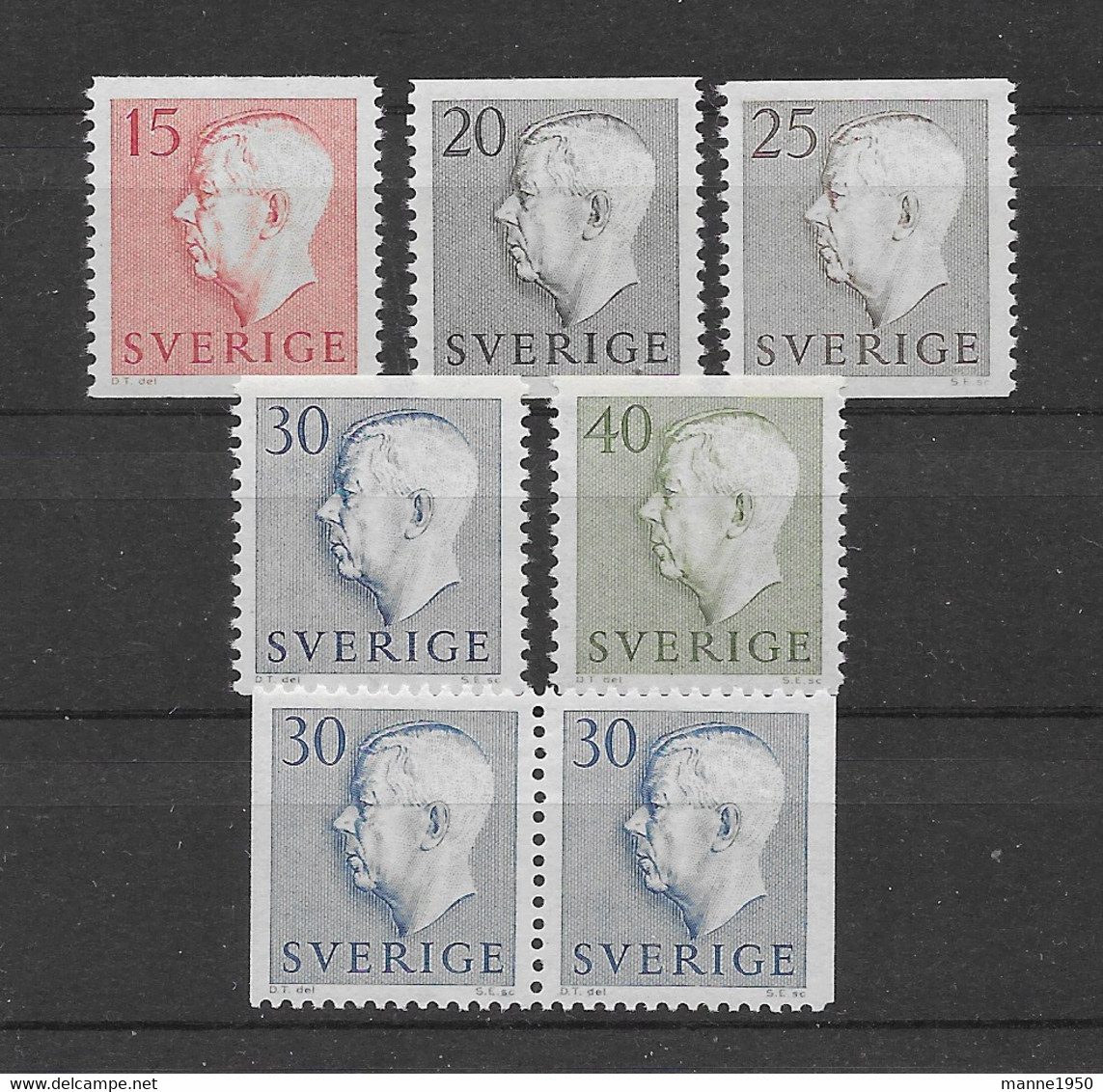 Schweden 1957 König Mi.Nr. 424-28 ** Postfrisch - Ungebraucht