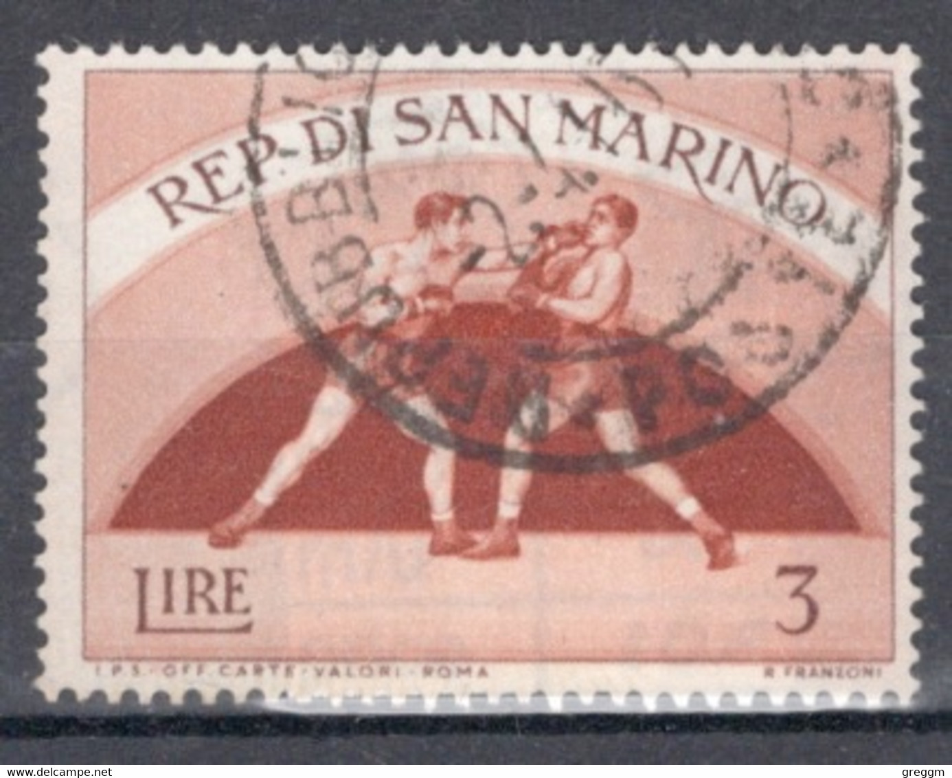 San Marino 1954 Single Stamp From The Set For The Olympics In Fine Used - Gebruikt