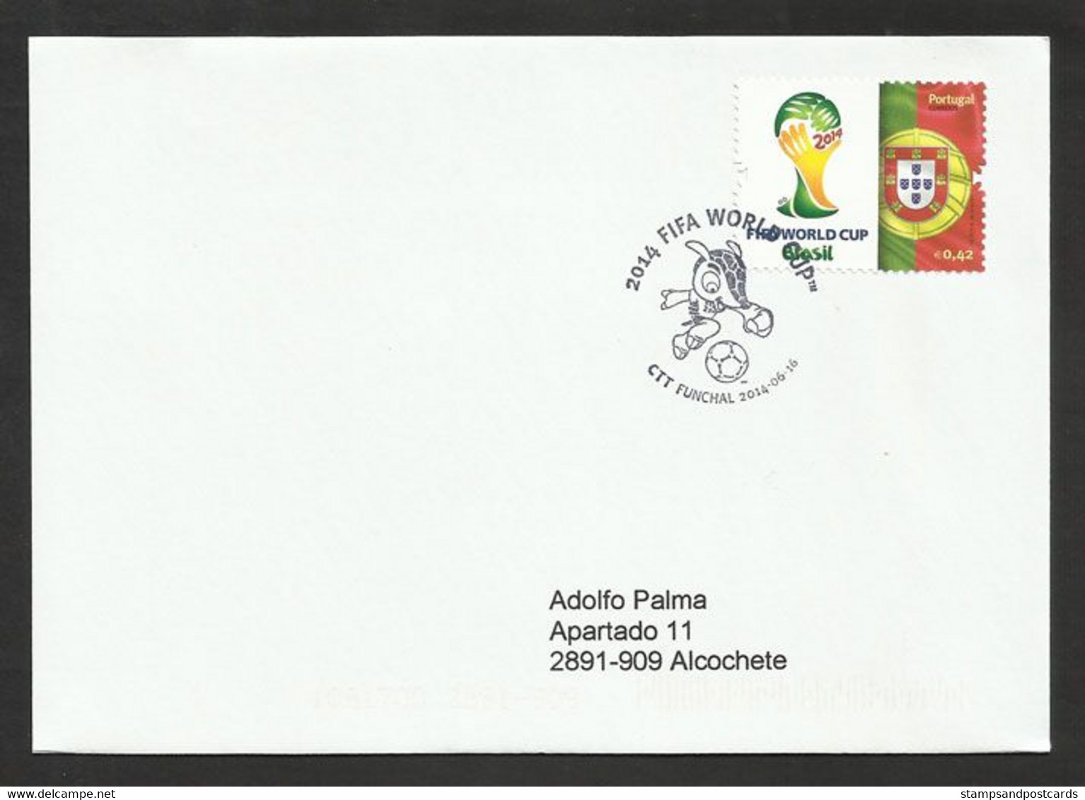 Portugal Mondial Football Brèsil Brasil Drapeau 2014 FDC Madère Voyagé Soccer FIFA World Cup Brazil Flag FDC Madeira - 2014 – Brazilië