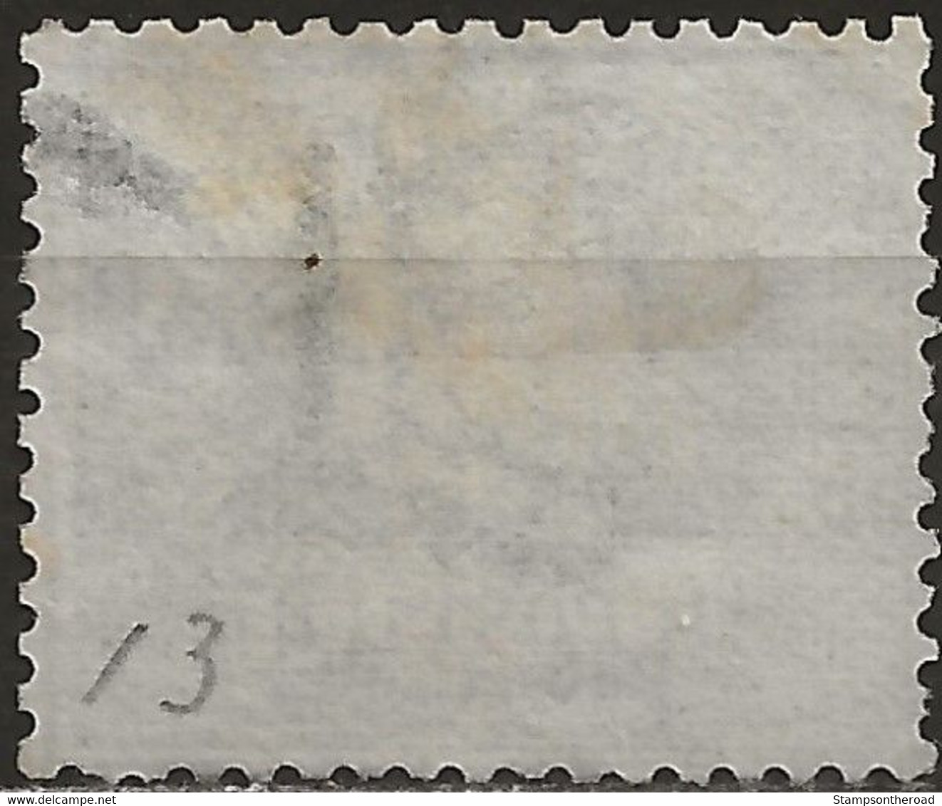 SM13aU - San Marino 1892/94, Sassone Nr. 13a, 5 Cent. Verde Oliva Grigiastro - Difettato - Oblitérés