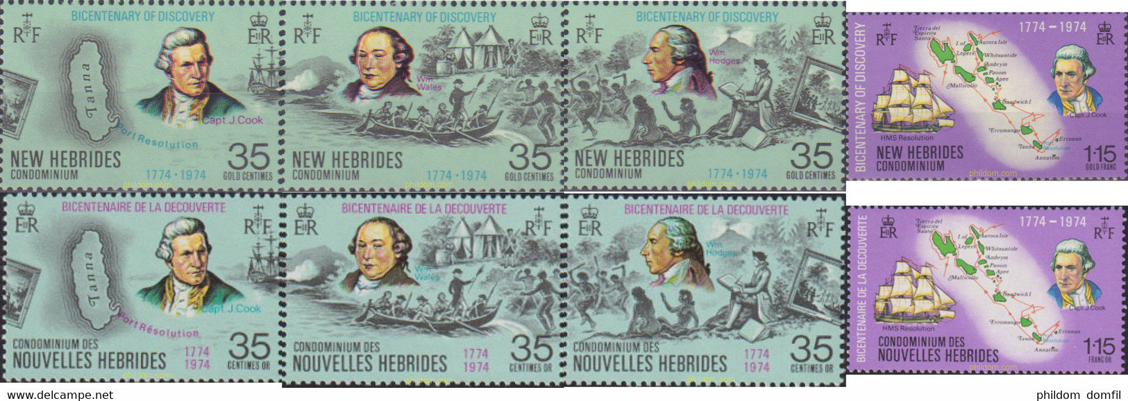 572308 MNH NUEVAS HEBRIDAS 1974 BICENTENARIO DEL DESCUBRIMIENTO DE LAS ISLAS NUEVAS HEBRIDAS - Collections, Lots & Séries