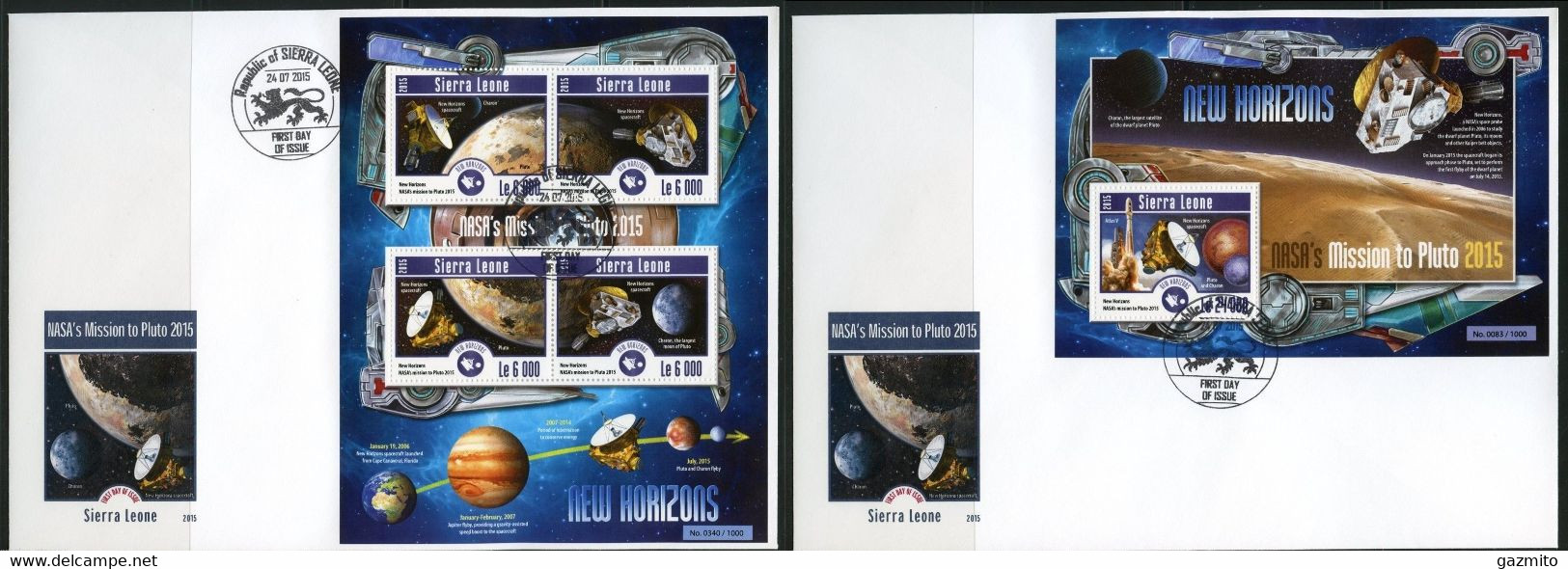 Sierra Leone 2015, NASA's Missions, 4val In BF +BF In 2FDC - Africa