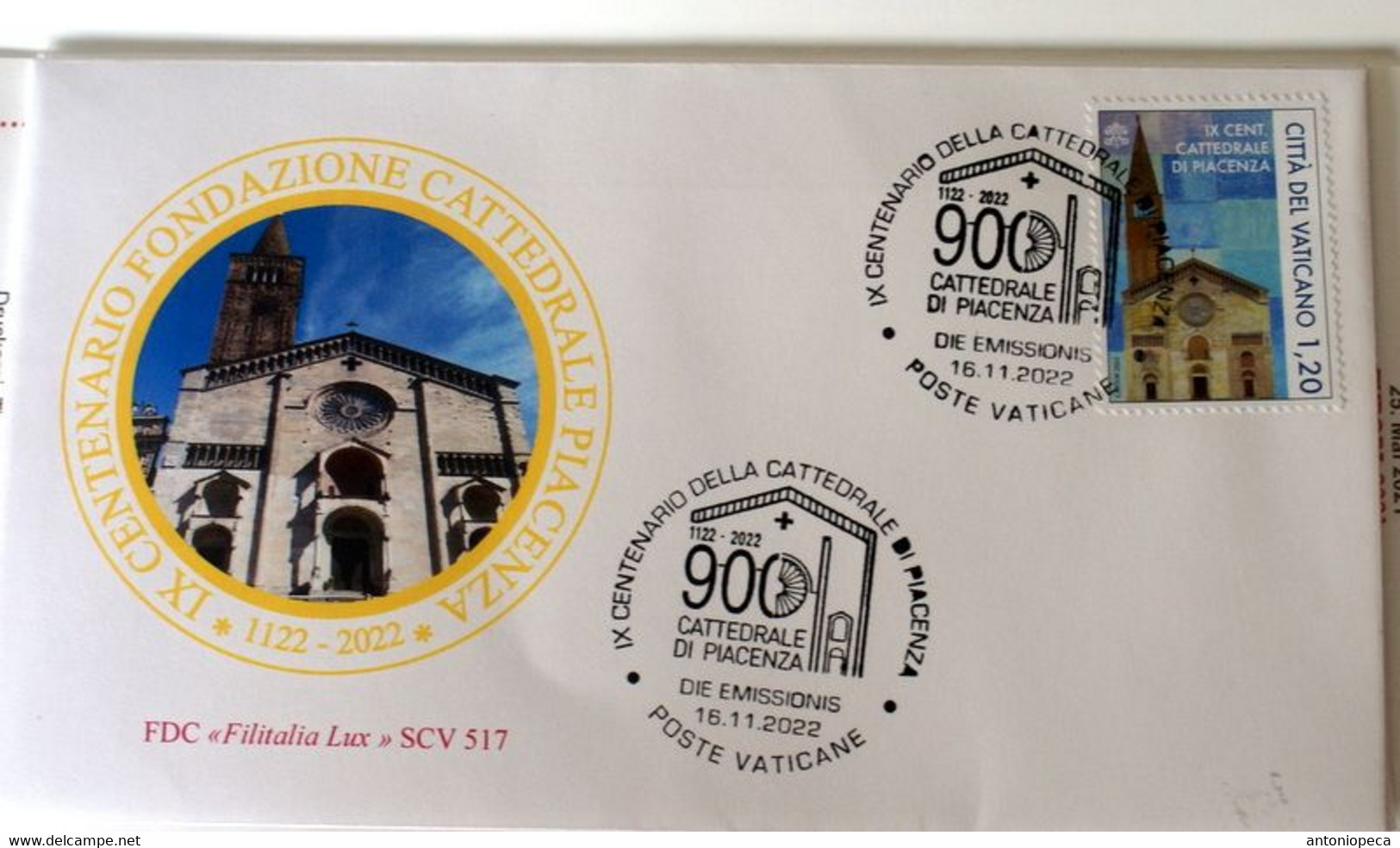 VATICAN 2022, CENTENARY CATTEDRALE PIACENZA  FDC - Unused Stamps