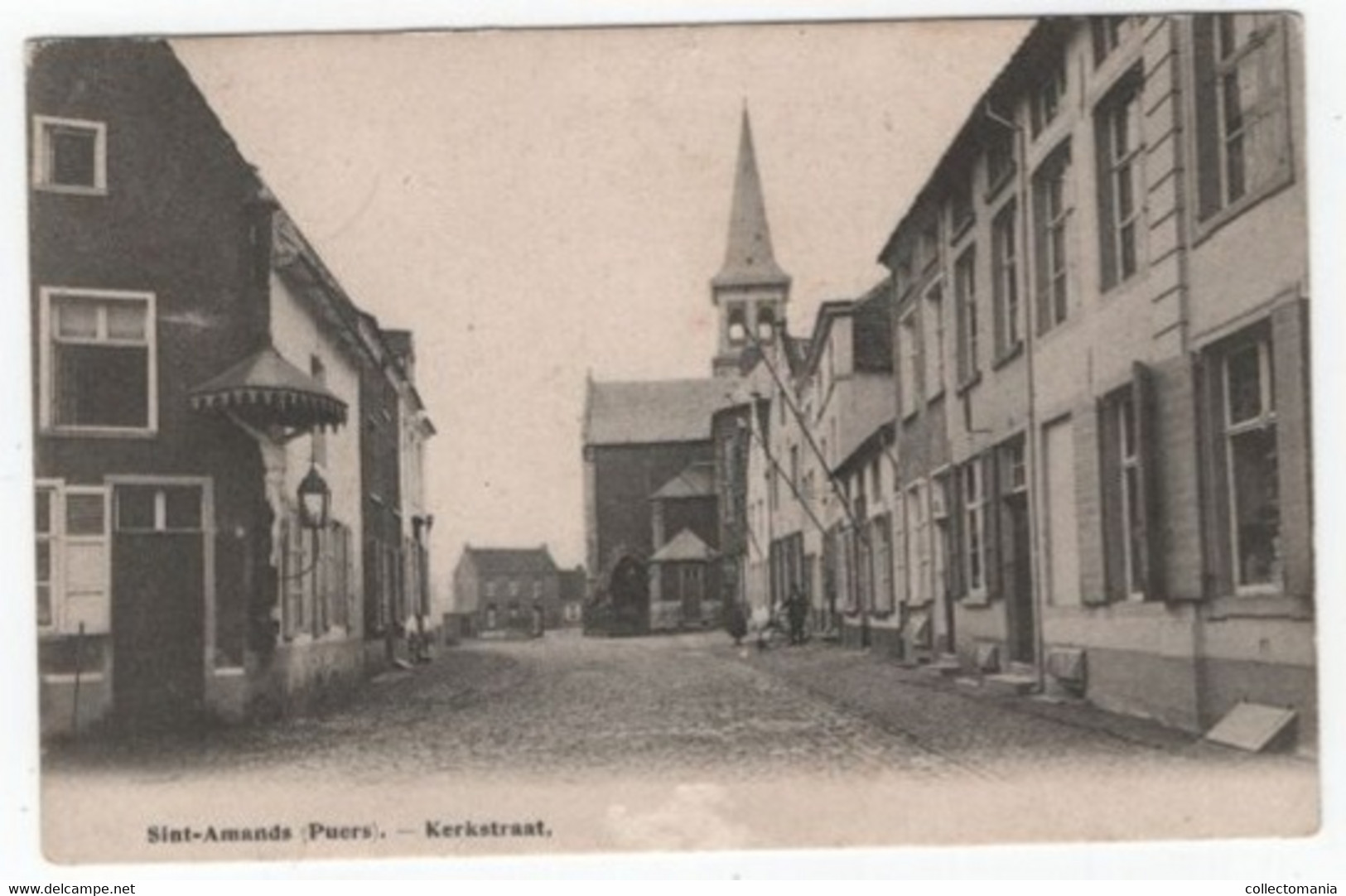 1 Oude Postkaart Sint -Amands Puers Puurs Kerkstraat