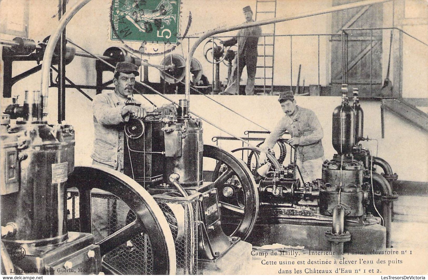 CPA France - Aube - Camp De Mailly - Intérieur Usine élévatoire N 1 - Lib. Militaire Guérin - Oblitérée 1909 - Mailly-le-Camp