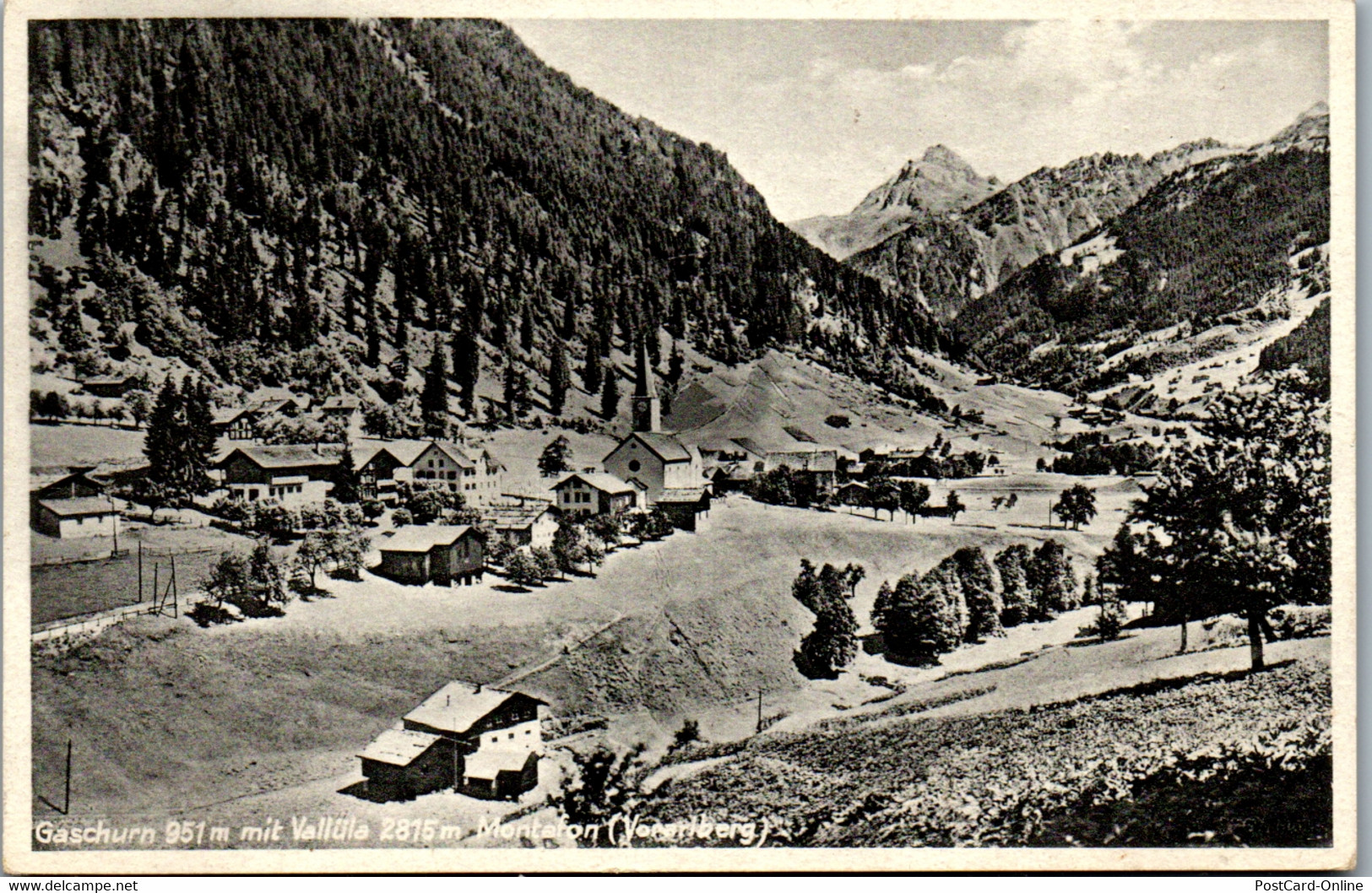39986 - Vorarlberg - Gaschurn Mit Vallüla , Montafon - Gelaufen 1932 - Gaschurn