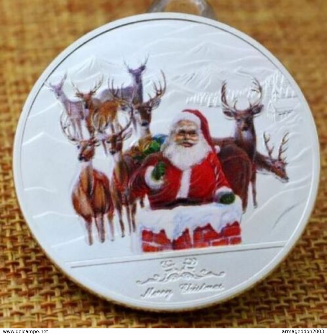 Médaille Collection JOYEUX NOEL MERRY CHRISTMAS NEUVE SILVER PLATED NEUVE - Father Xmas