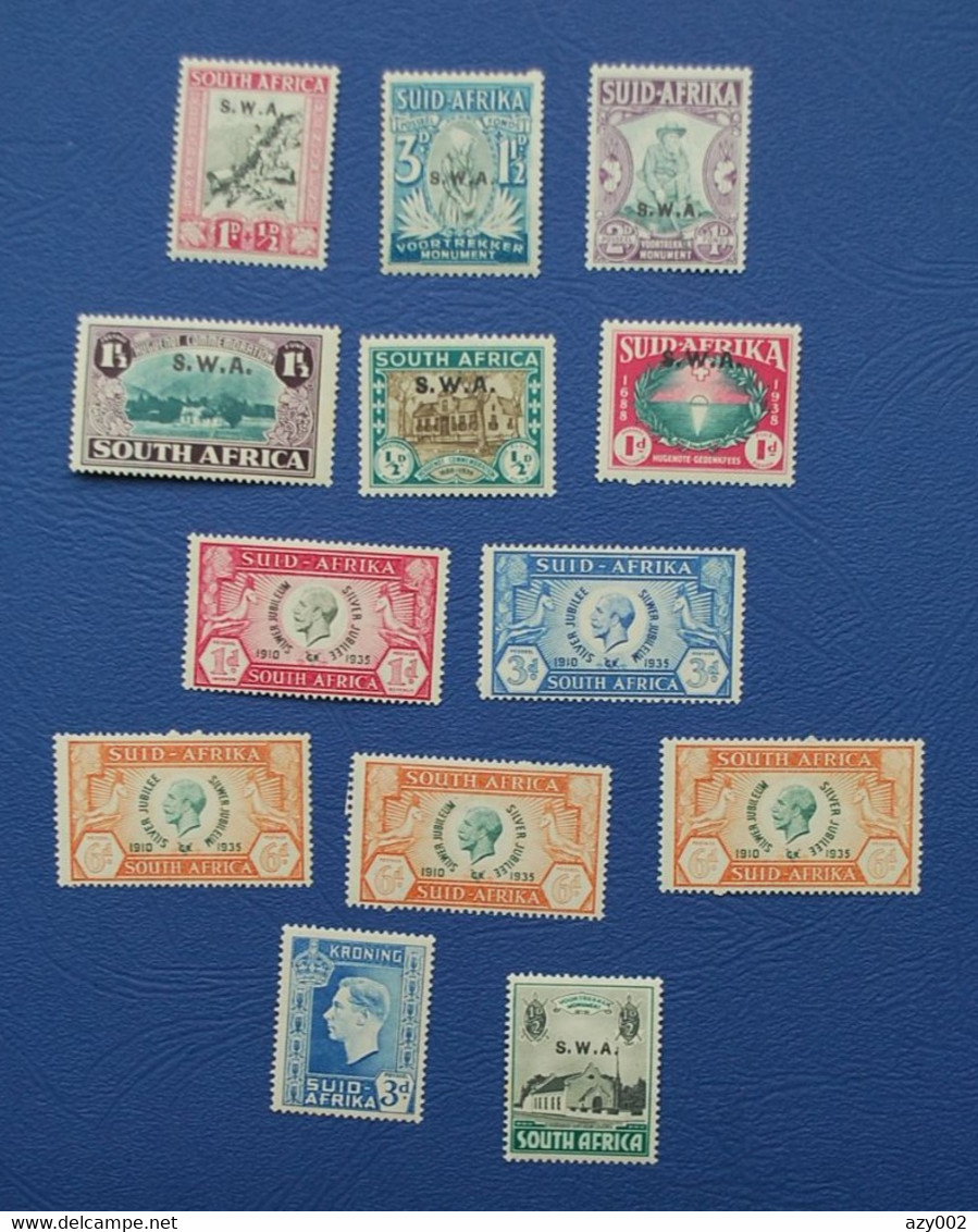 AFRIQUE Du SUD - Lot De 13 Timbres Neufs** Années 1930/40  Dont 7 Surchargés S.W.A. - Lots & Serien