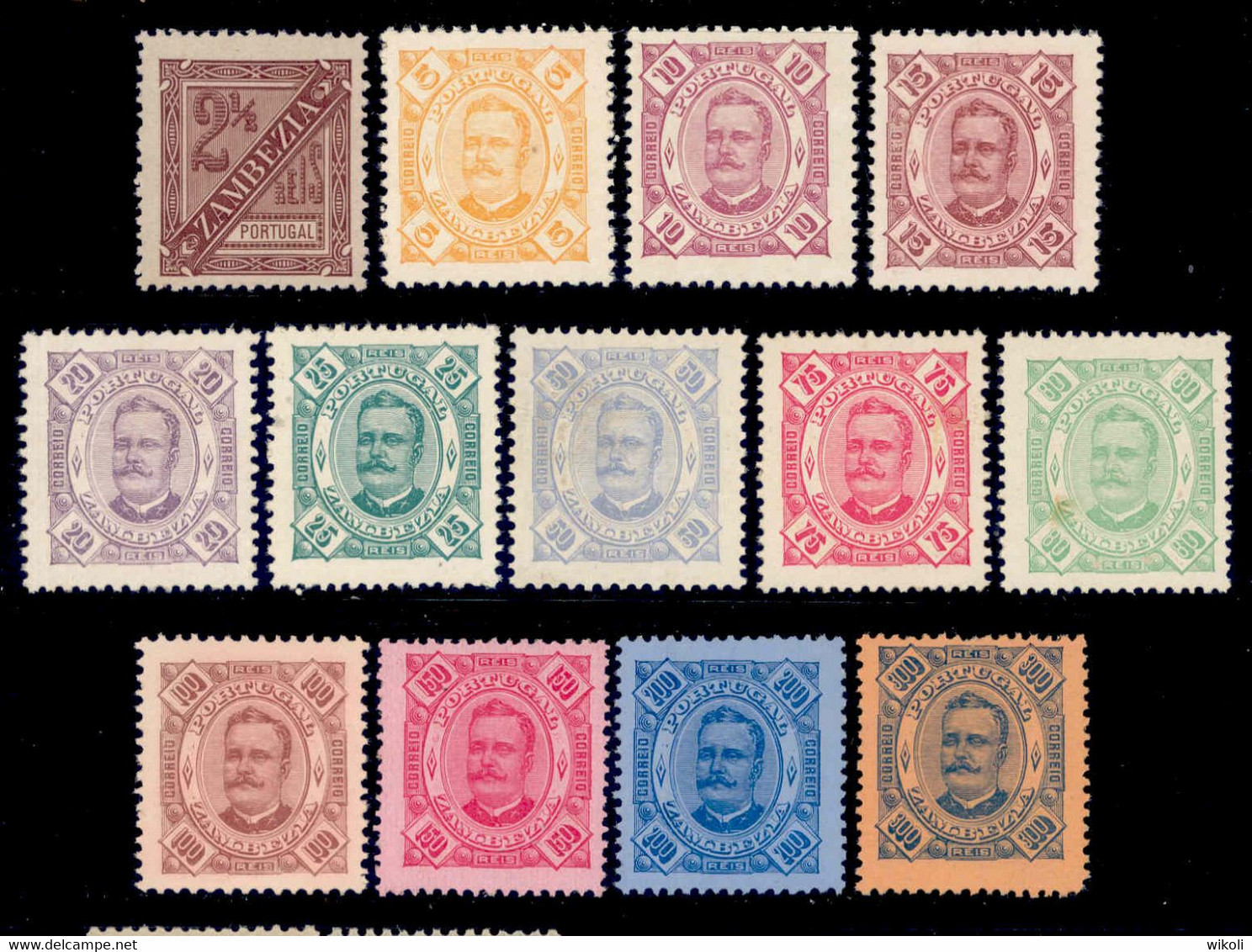 ! ! Zambezia - 1893 King Carlos (Complete Set) - Af. 01 To 13 - MNH, MH & No Gum - Zambezië