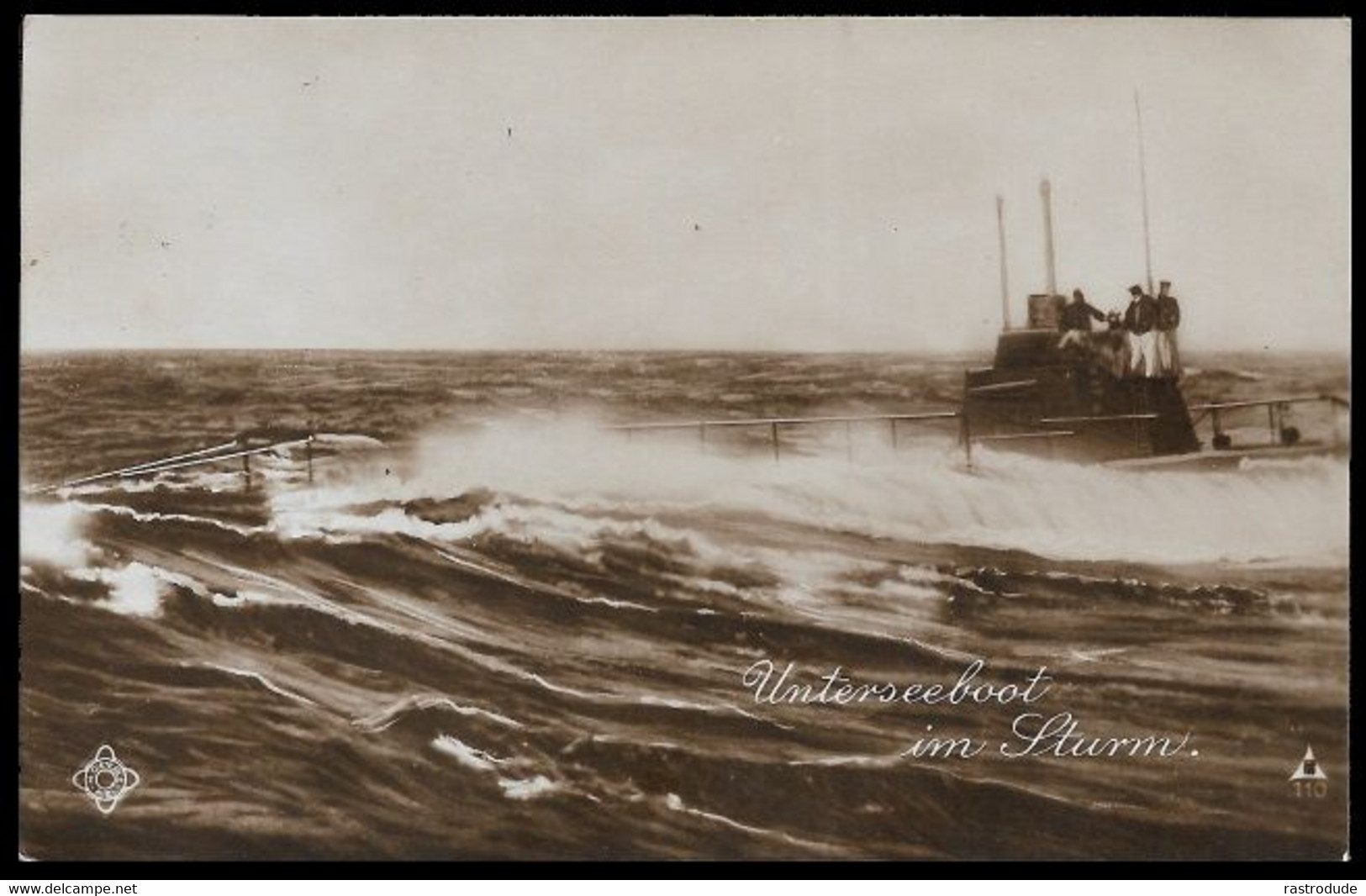 1916 AK KAISERLICHE MARINE-  UNTERSEEBOOT IM STURM - SUBMARINE IN STORM - SOUS-MARIN TEMPÊTE - Submarines