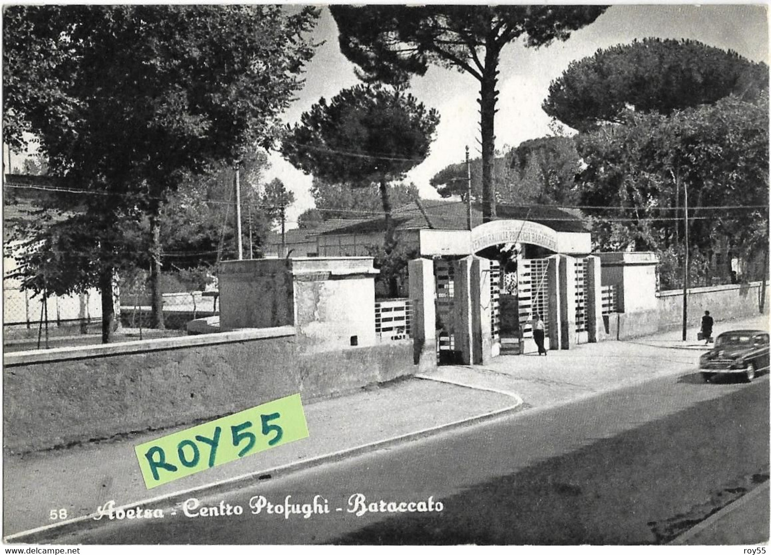 Campania-aversa Centro Profughi Baraccato Veduta Ingresso Centro Raccolta Anni 50 - Aversa