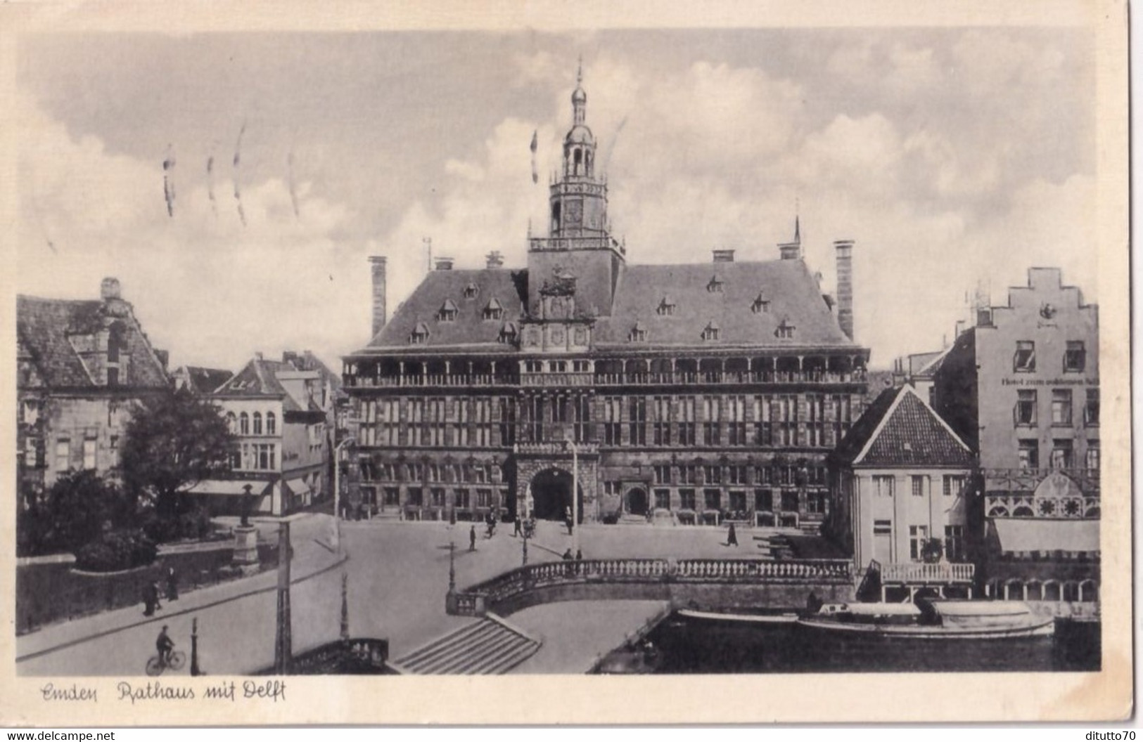 Emden Rathaus Mit Delft - Formato Piccolo Viaggiata Mancante Di Affrancatura – FE170 - Emden